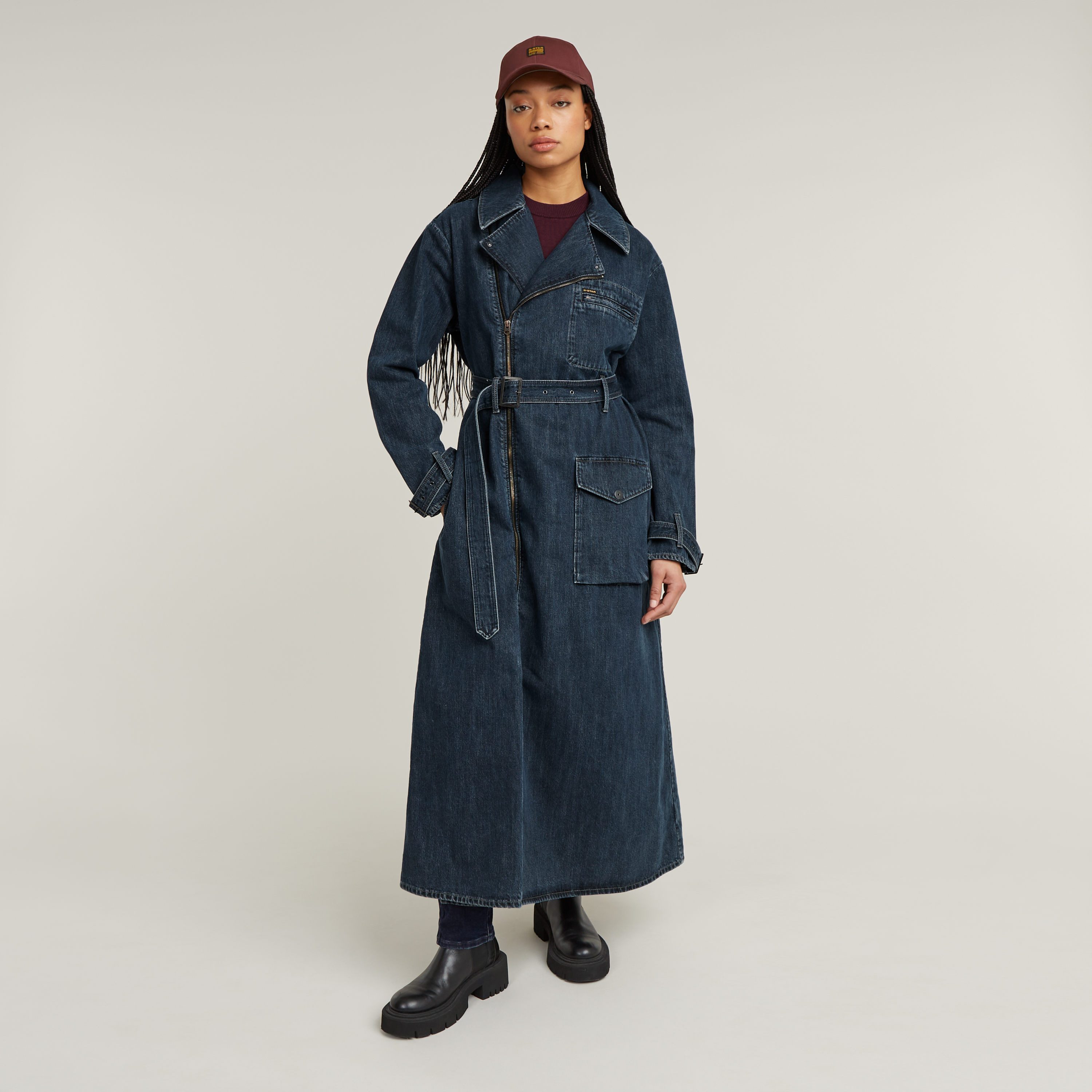 G-Star RAW Bikerjack Long Biker Trench met verstelbaar tailleceintuur