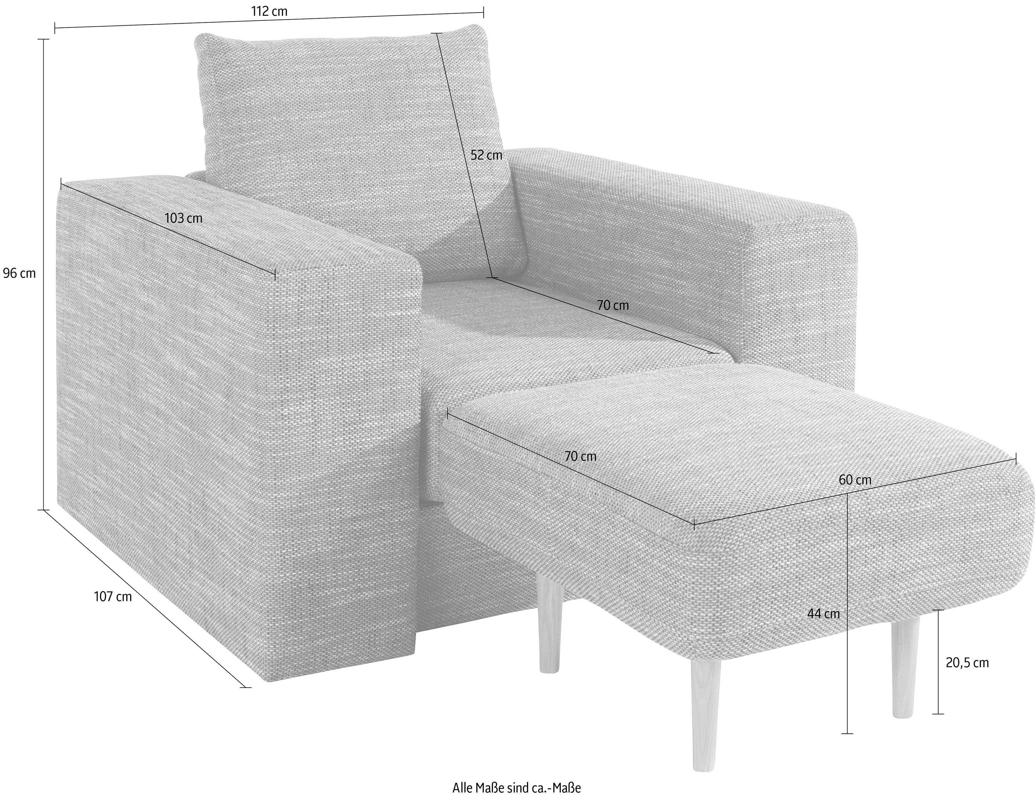 LOOKS BY WOLFGANG JOOP Fauteuil Looksv Aan te passen fauteuil: fauteuil wordt fauteuil met hocker