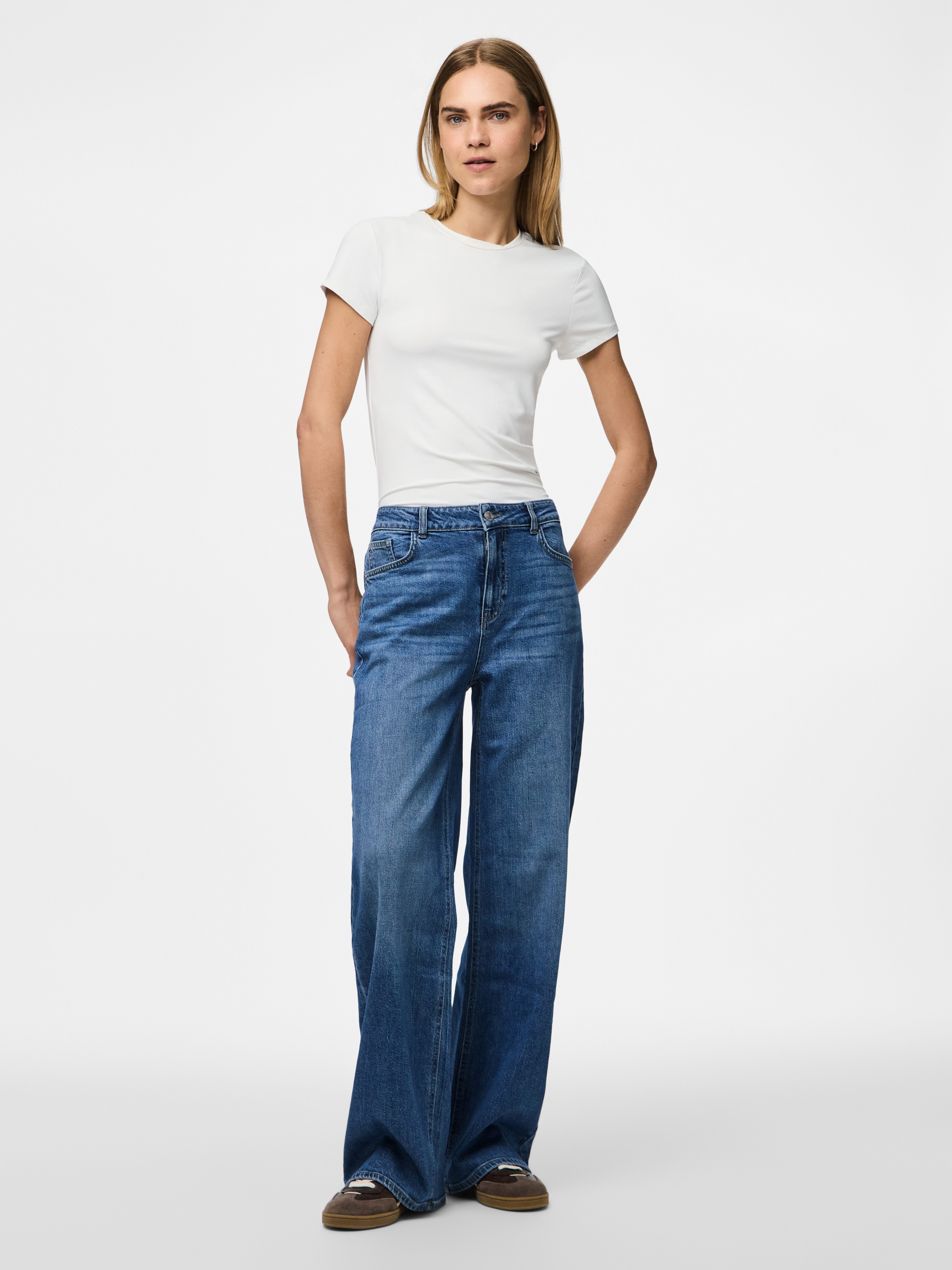 pieces Wijde jeans PCSILKE MW WIDE JEANS MB NOOS BC
