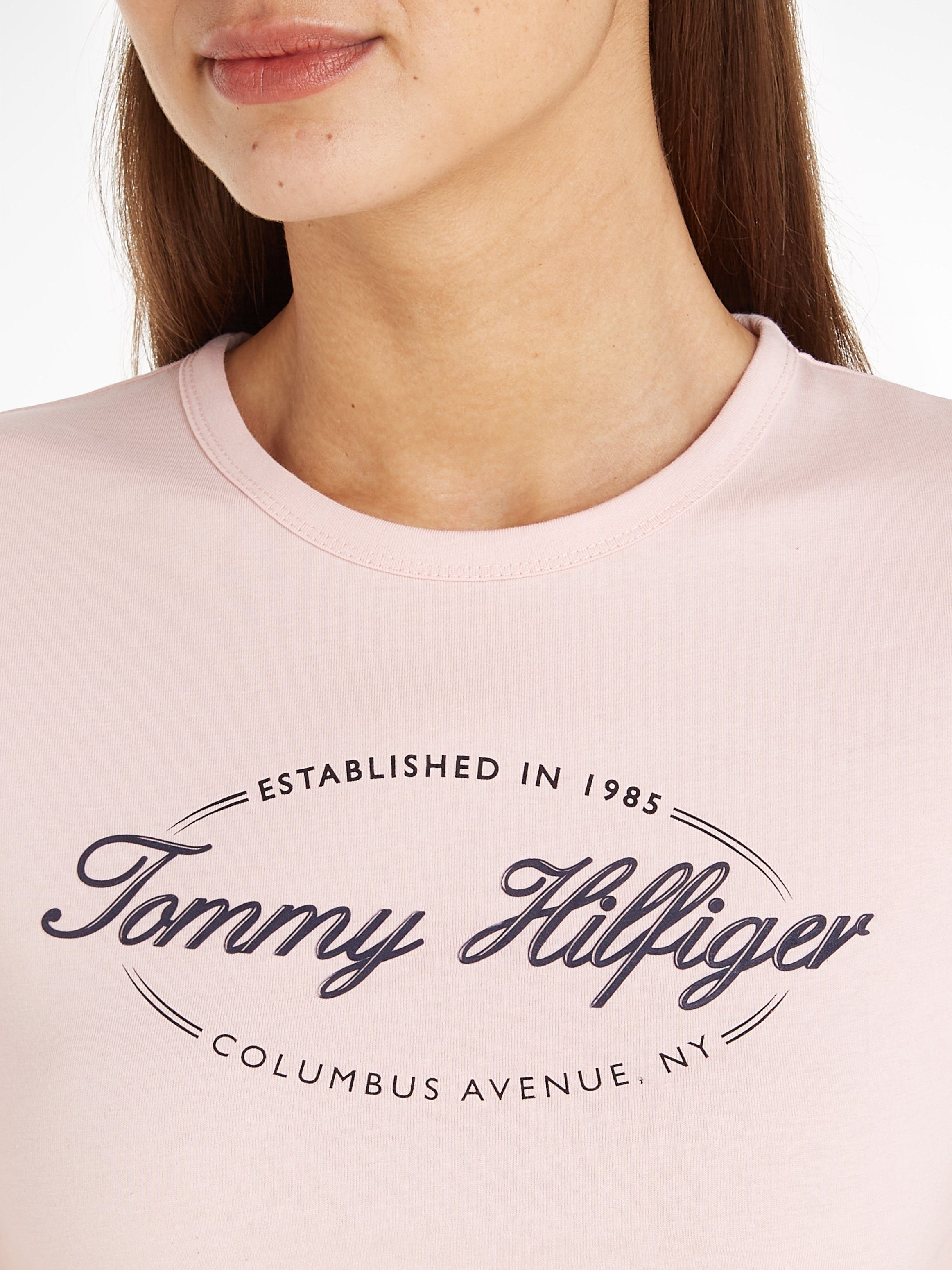 Tommy Hilfiger Shirt met ronde hals SLIM HILFIGER SCRIPT C-NK SS