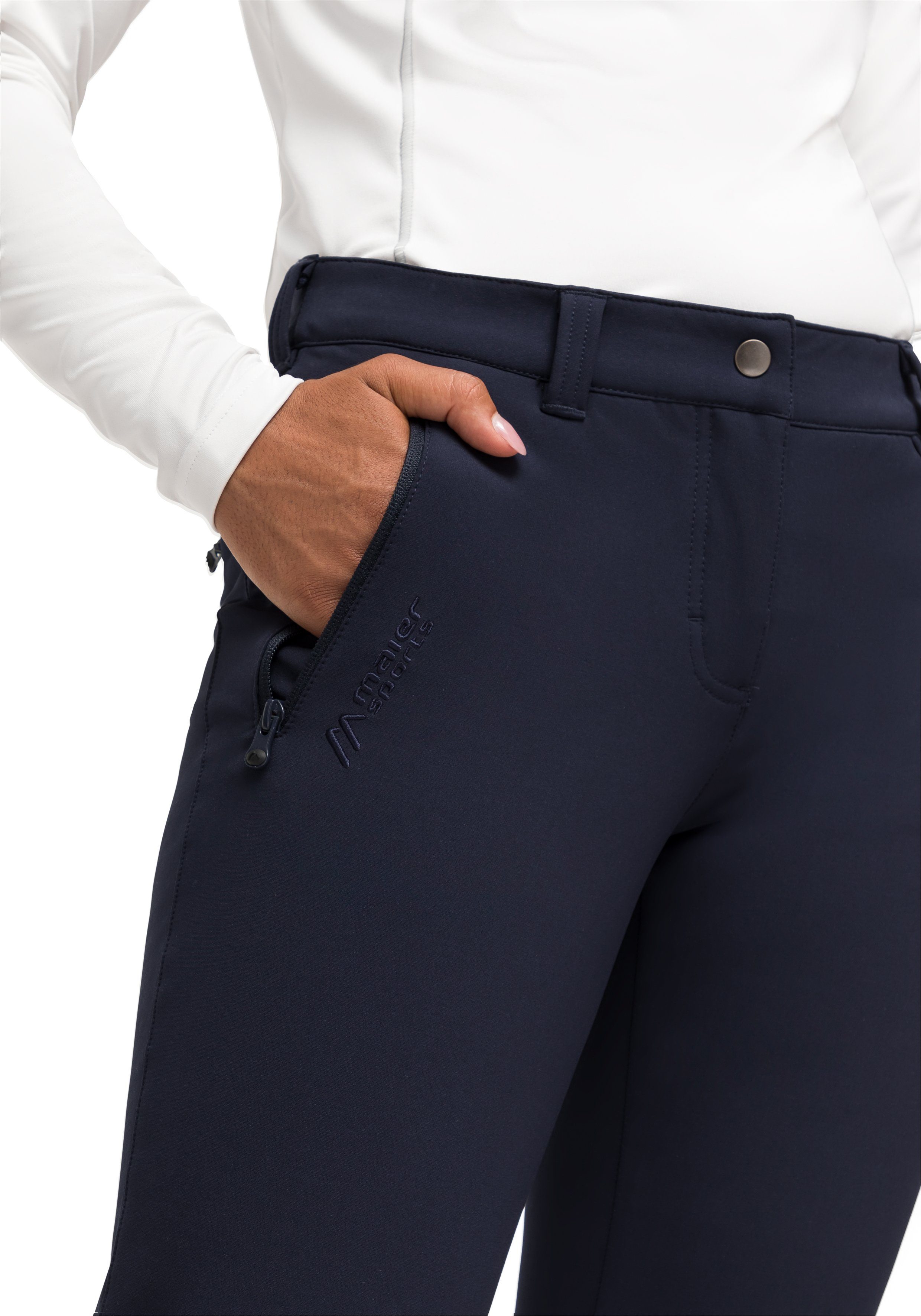 Maier Sports Functionele broek Helga slim warme dames outdoorbroek, robuuste wandelbroek, slim fit