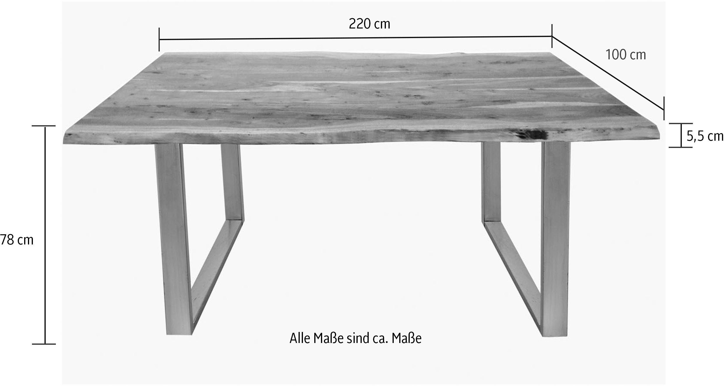 SIT Tafel met hout met boomrand alsof gegroeid