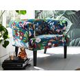 atlantic home collection fauteuil loungestoel met golfvoet multicolor