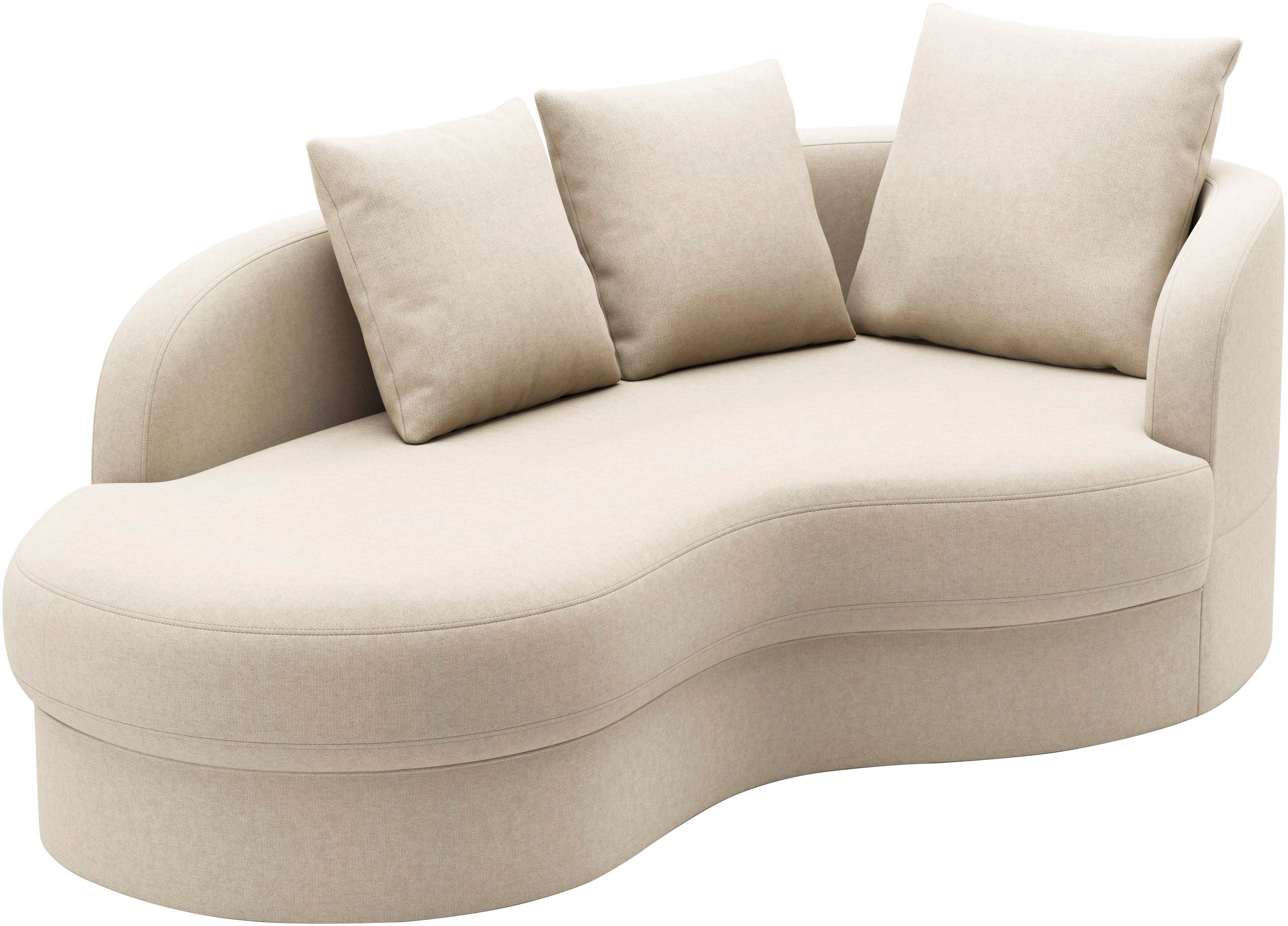 sit&more Récamier Samba moderne organische vorm, inclusief 3 losse rugkussens