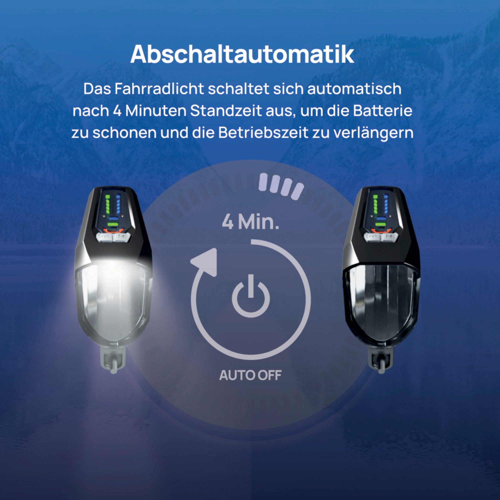 Fischer Fietsverlichting Led-accu-Bel. Set plus 100x130 groot licht + twin stop (set, 2-delig)