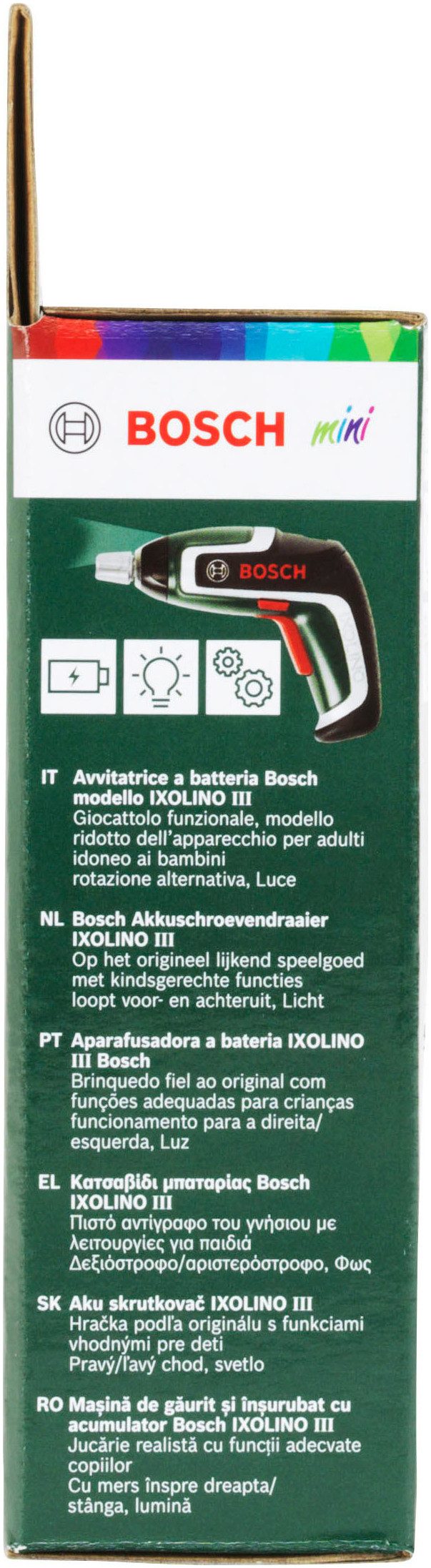 Klein Kinder-accuschroevendraaier Bosch, Ixolino 7 met licht en geluid