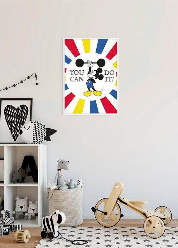 Komar Wanddecoratie Mickey Mouse Do it Wanddecoratie voor de kinderkamer - zonder lijst (1 stuk)