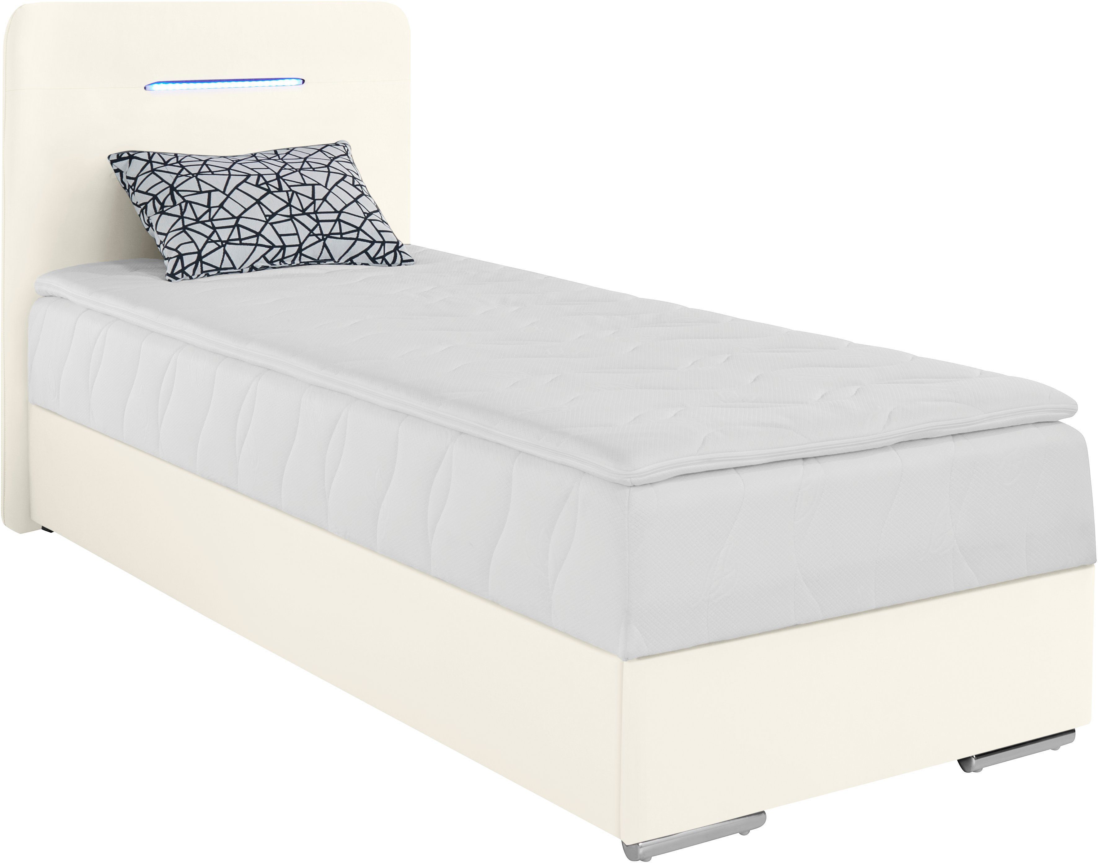 COTTA Boxspring Lighstar inclusief ledverlichting, topmatras, bedkist en sierkussen
