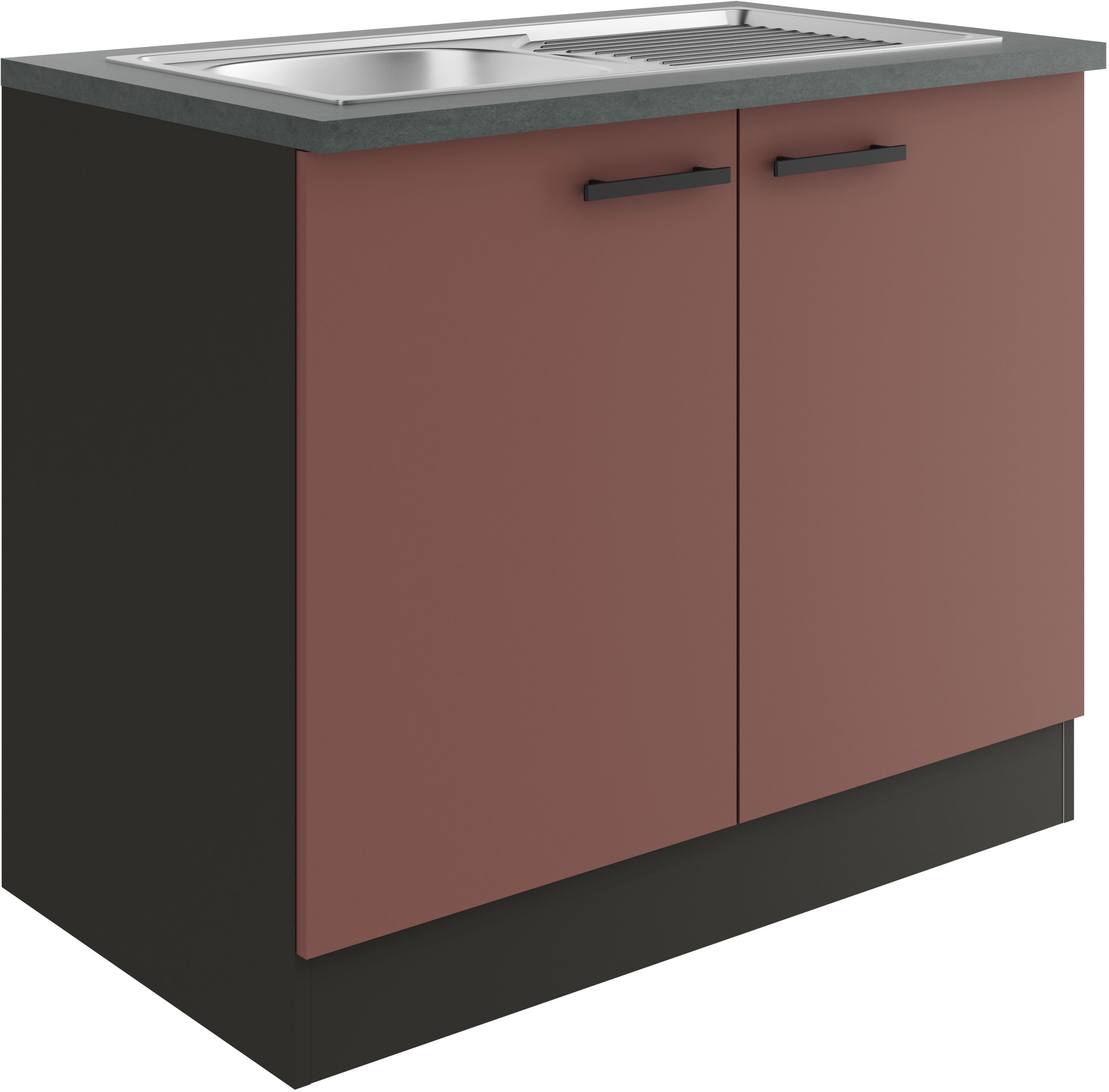 OPTIFIT Gootsteenkast Palma Breedte 100 cm, inclusief inbouwspoelbak