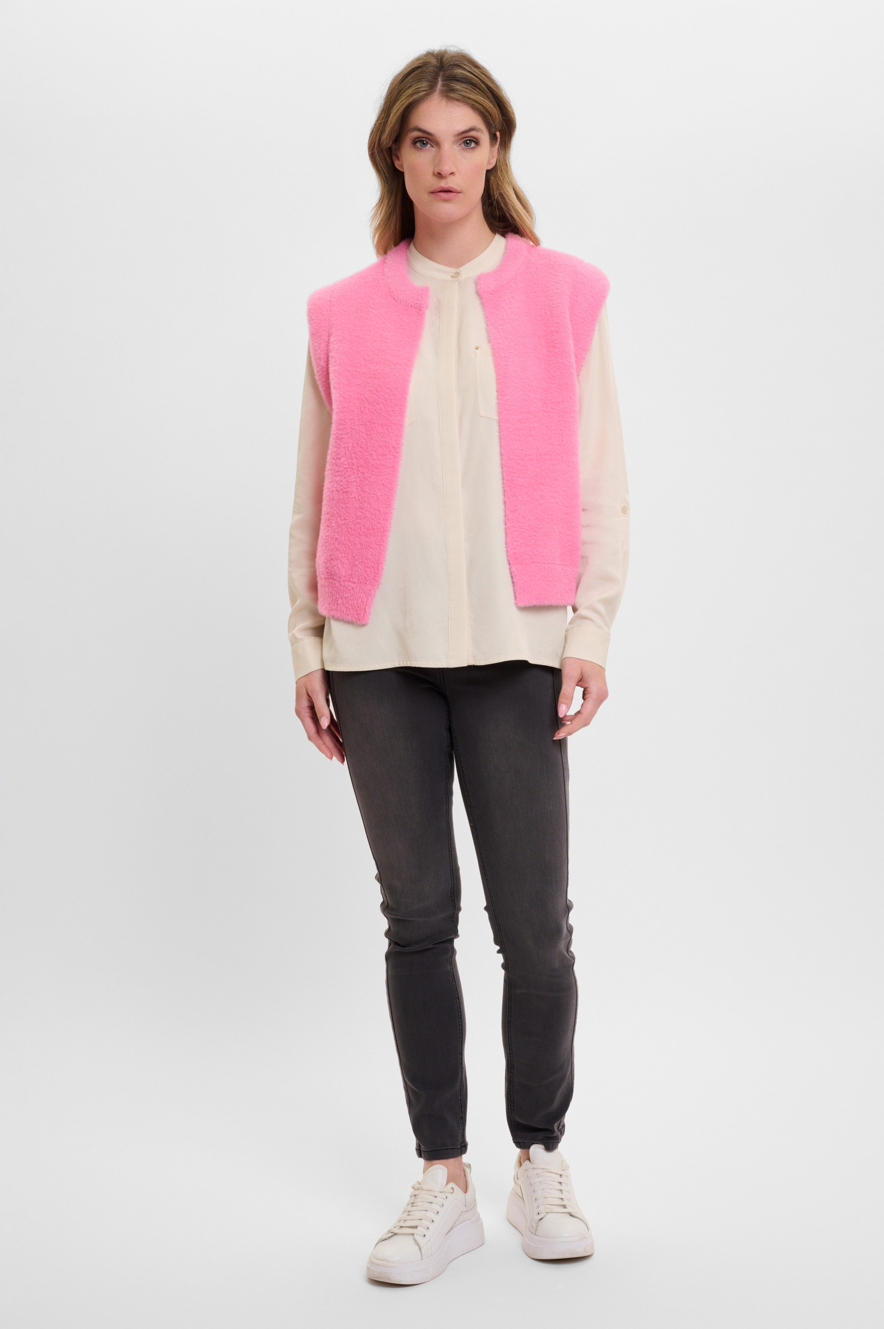 Rino & Pelle Bodywarmer in bont-look Elona zonder sluiting en van pluche