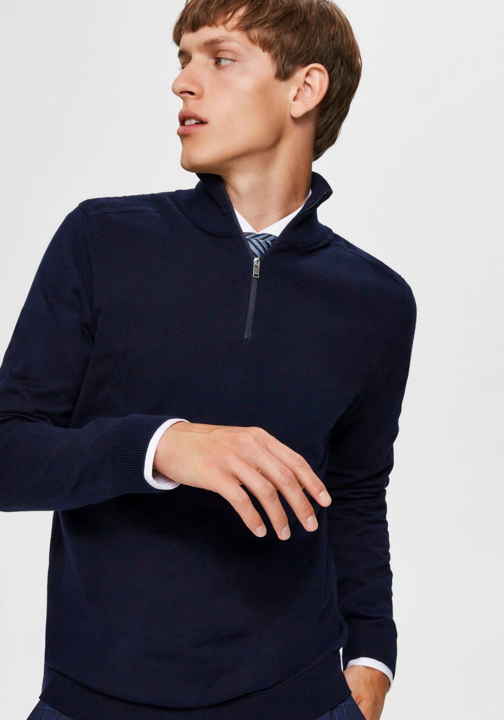 SELECTED HOMME Schipperstrui SLHBERG HALF ZIP CARDIGAN NOOS