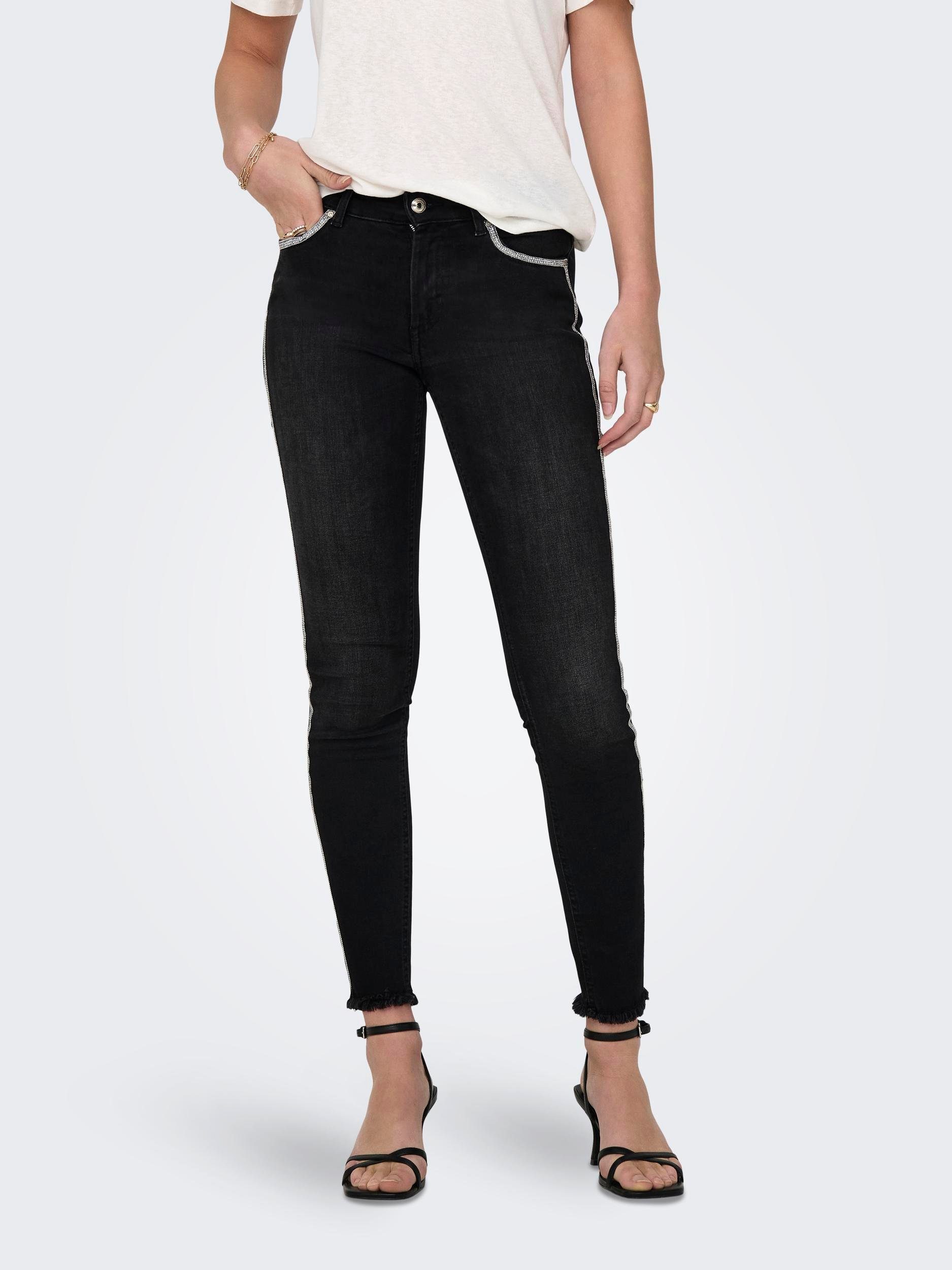 NU 20% KORTING: Only Skinny fit jeans ONLBLUSH MW SKINNY DECO ANK RW REA0918