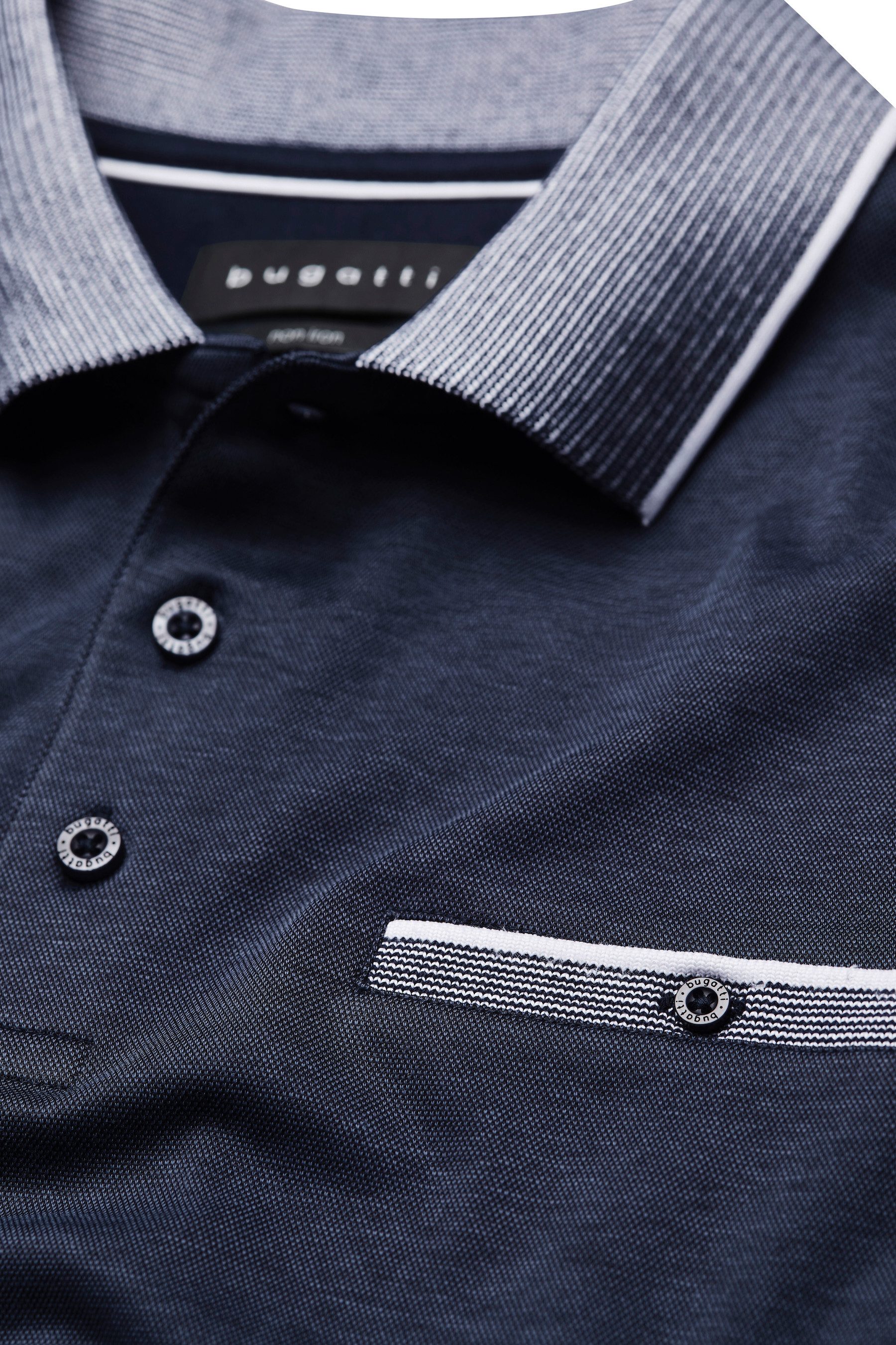 Bugatti Poloshirt met contraststrepen