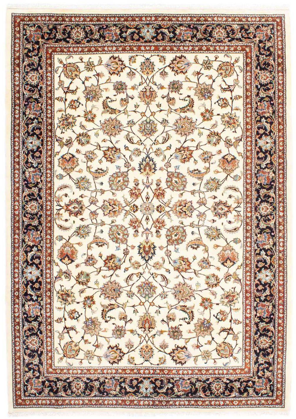 morgenland Wollen kleed Kaschmar bloemmotief beige 300 x 200 cm Uniek exemplaar met certificaat