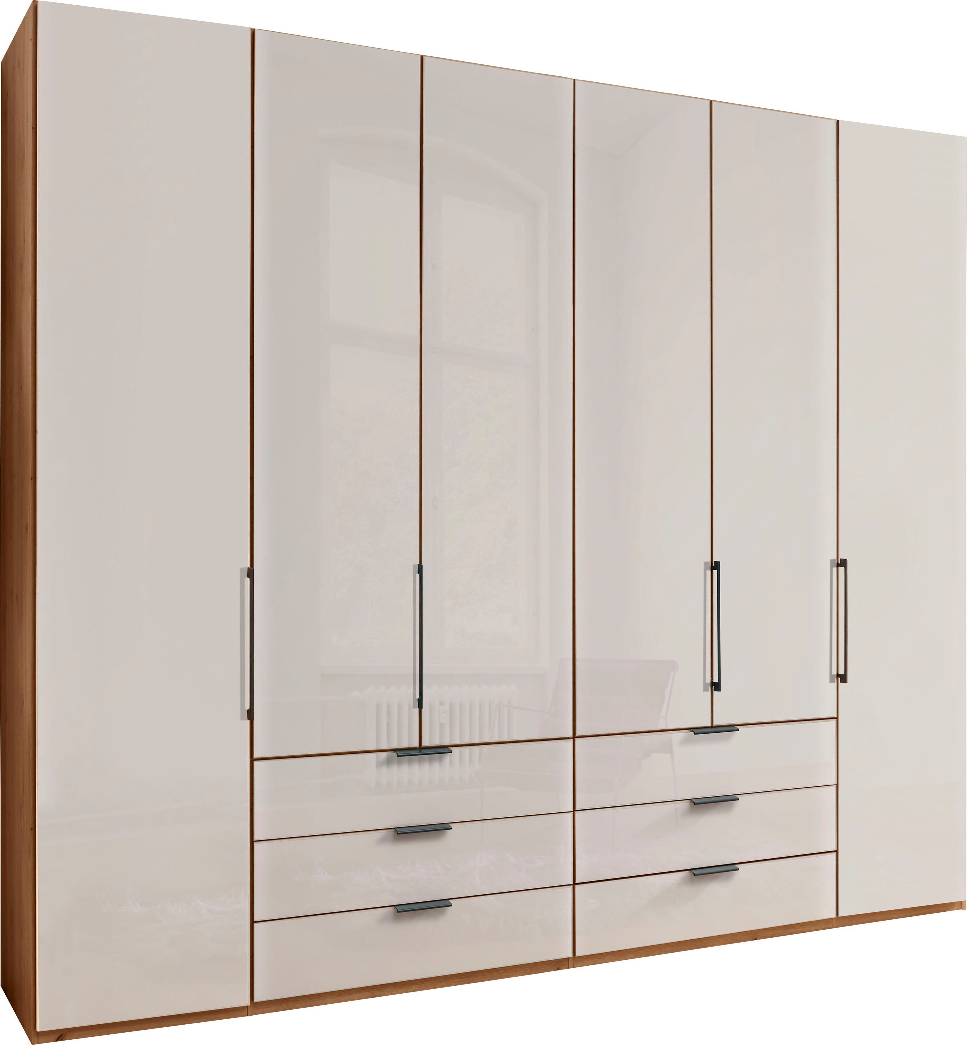 WIEMANN Vouwdeurkast Monaco met hoogwaardig beslag inclusief ladedemping garderobekasten maat 246,9 cm x 216 cm x 58 cm beige
