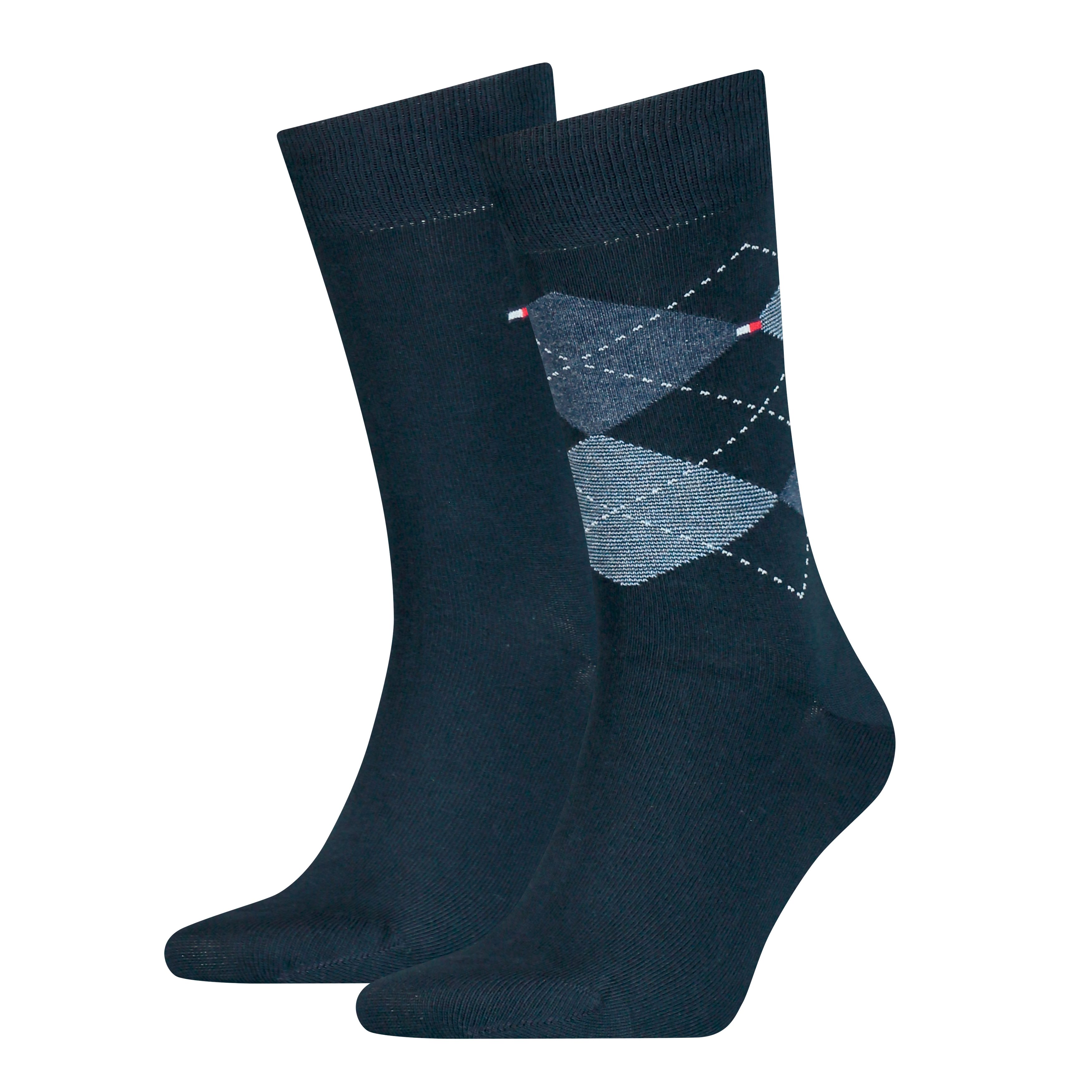 Tommy Hilfiger Sokken TH MEN SOCK CHECK 2P met klassiek argyle-ontwerp (2 paar, 2 paar) heren sokken maat 39-42 blauw