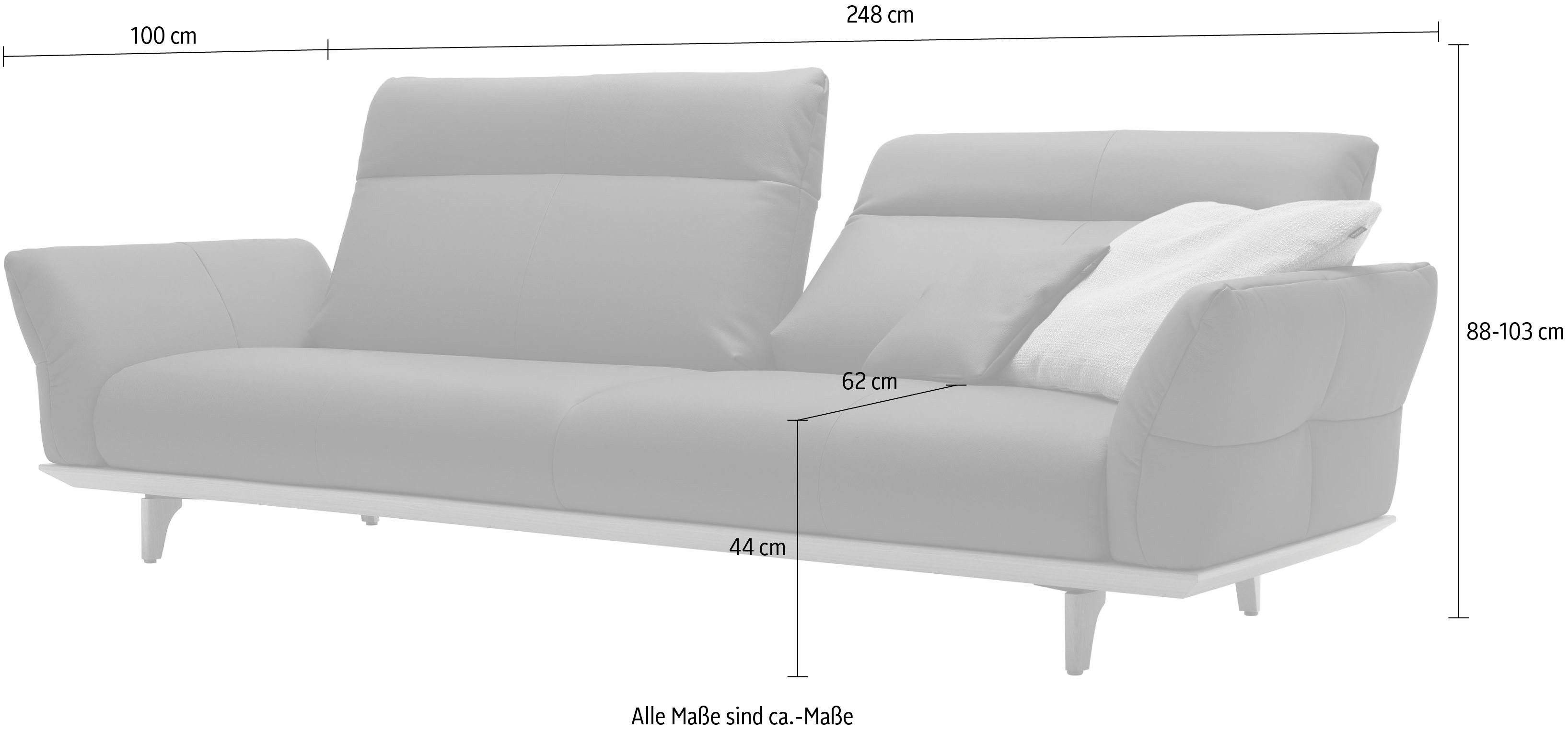 Creation BY ROLF BENZ 4-zitsbank Hs.460 Onderstel in walnotenhout, walnotenhouten poten, breedte 248 cm