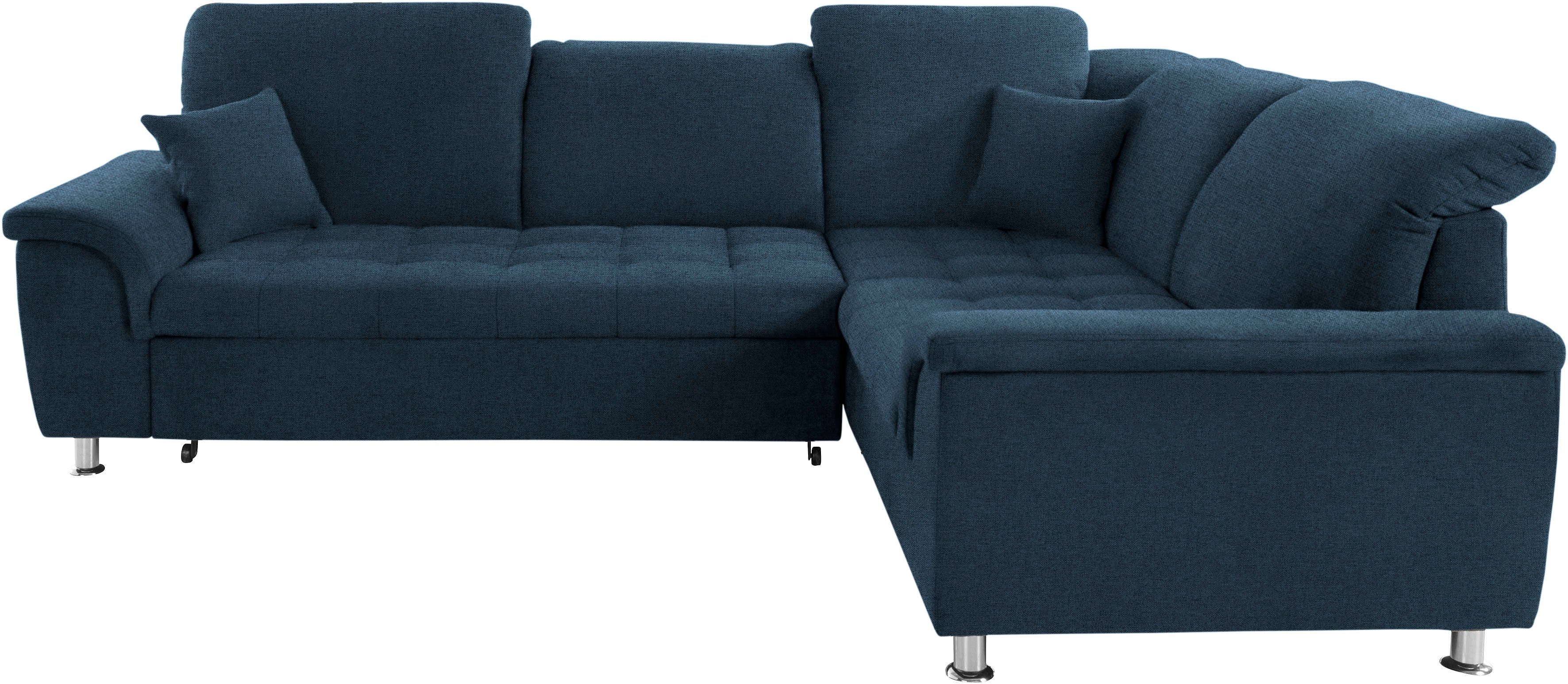DOMO collection Hoekbank Franzi, tijdloos en elegant, moderne zittingstikking, L-Vorm