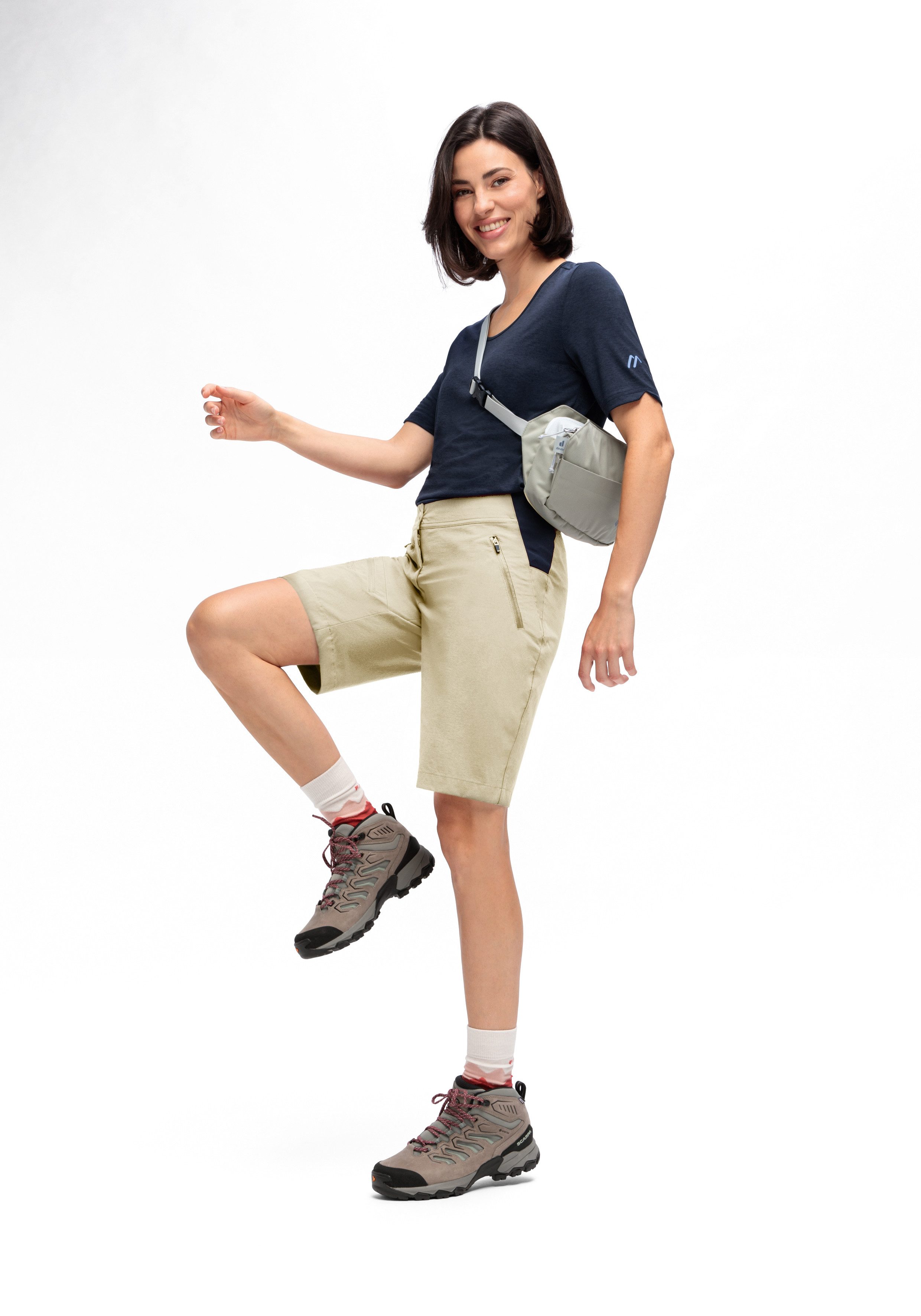 Maier Sports Outdoorbroek Inara Short Vario Dames shorts, korte wandelbroek, outdoorbroek, 4 zakken, regular fit