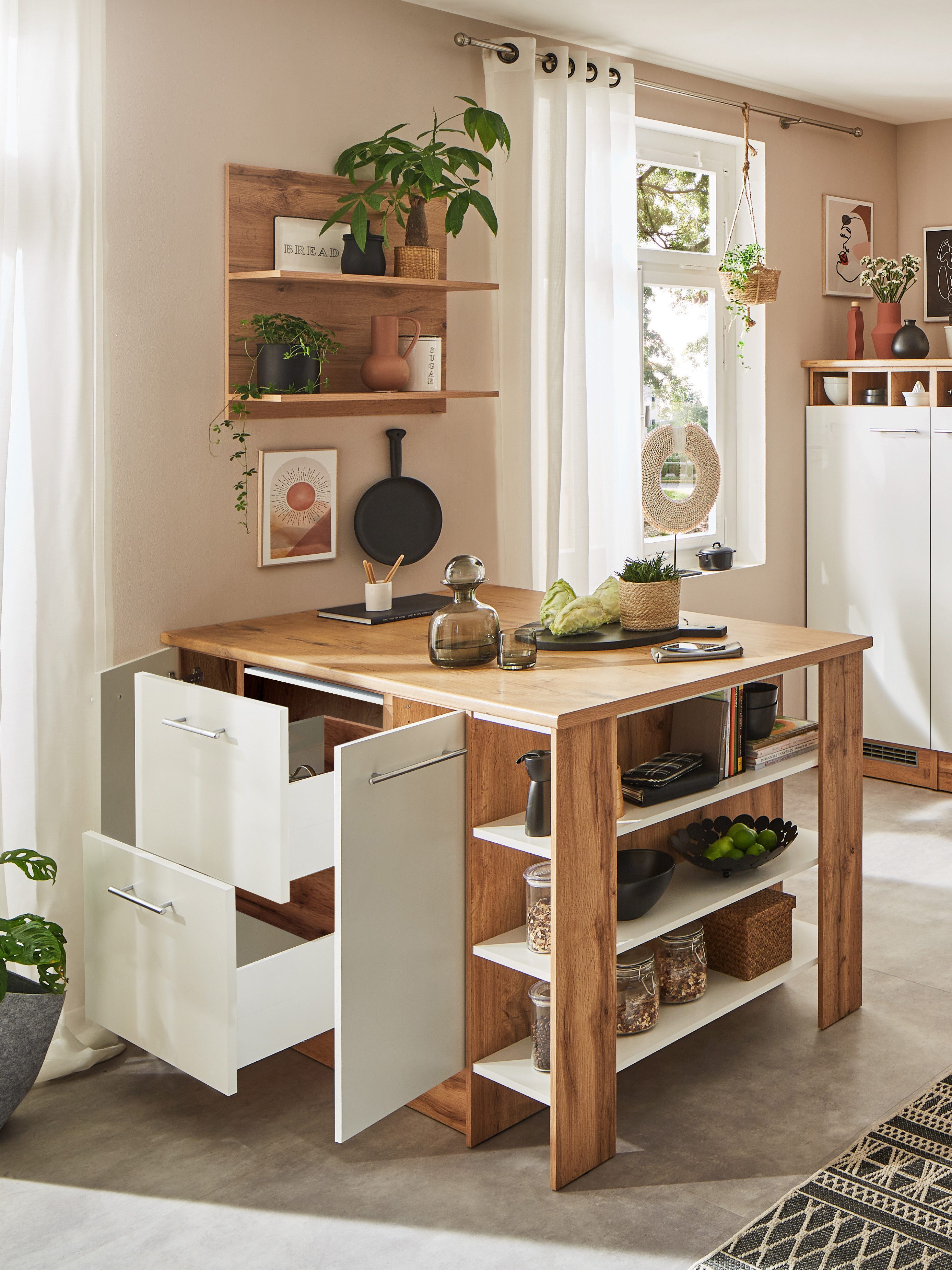 RESPEKTA Kookeiland HILDE Breedte 150 cm, incl. wandplank