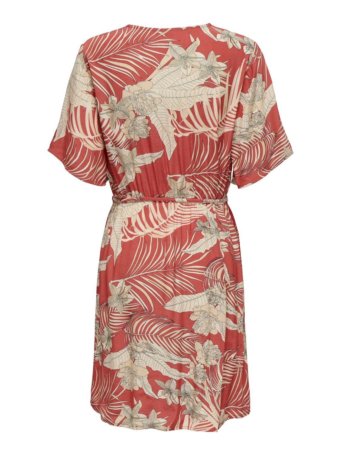 Only Gedessineerde jurk ONLPALINA LIFE 2/4 WRAP DRESS PTM