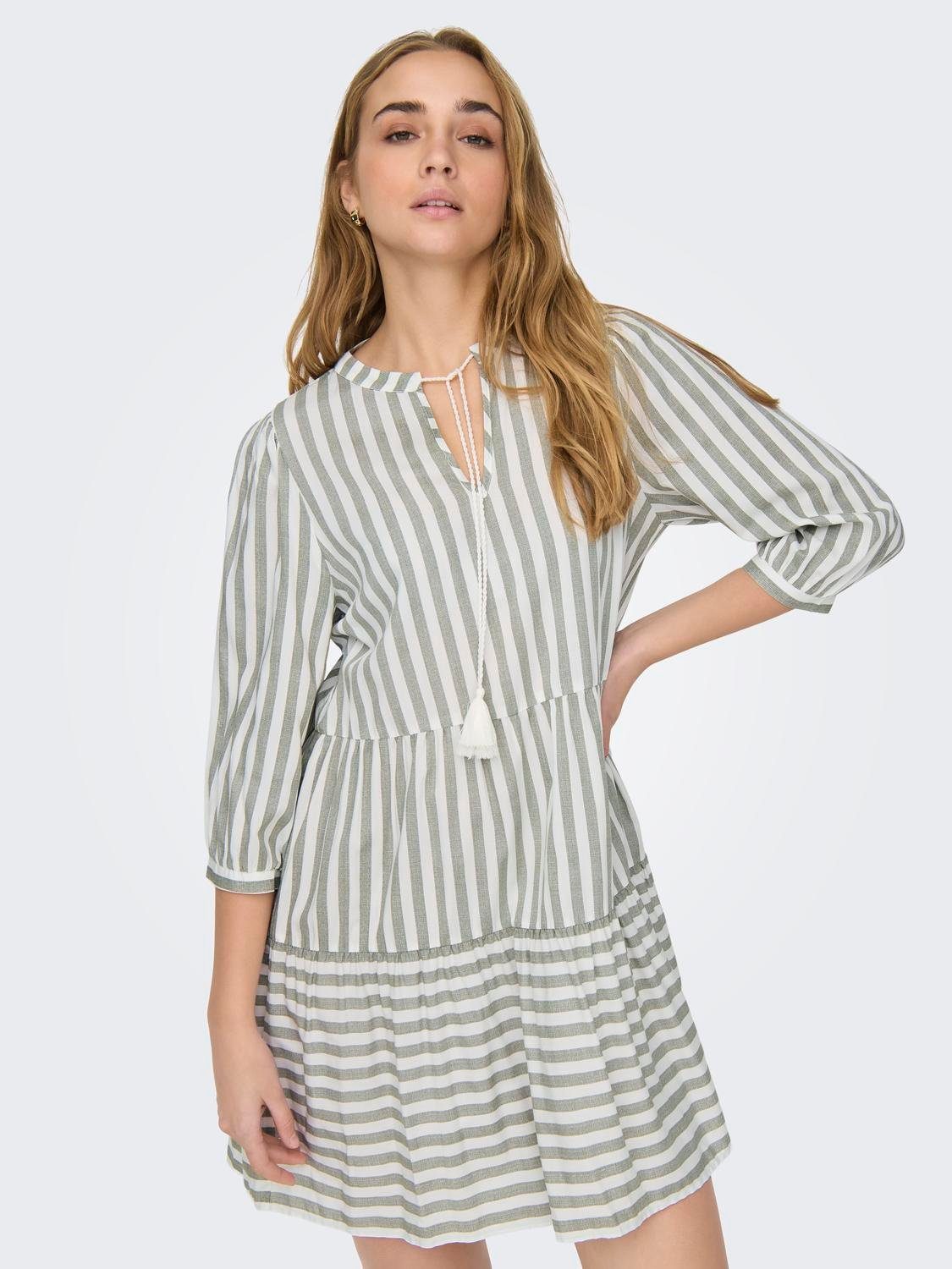 Only Tuniekjurk ONLKAYA 3/4 PUFF SHORT DRESS WVN NOOS
