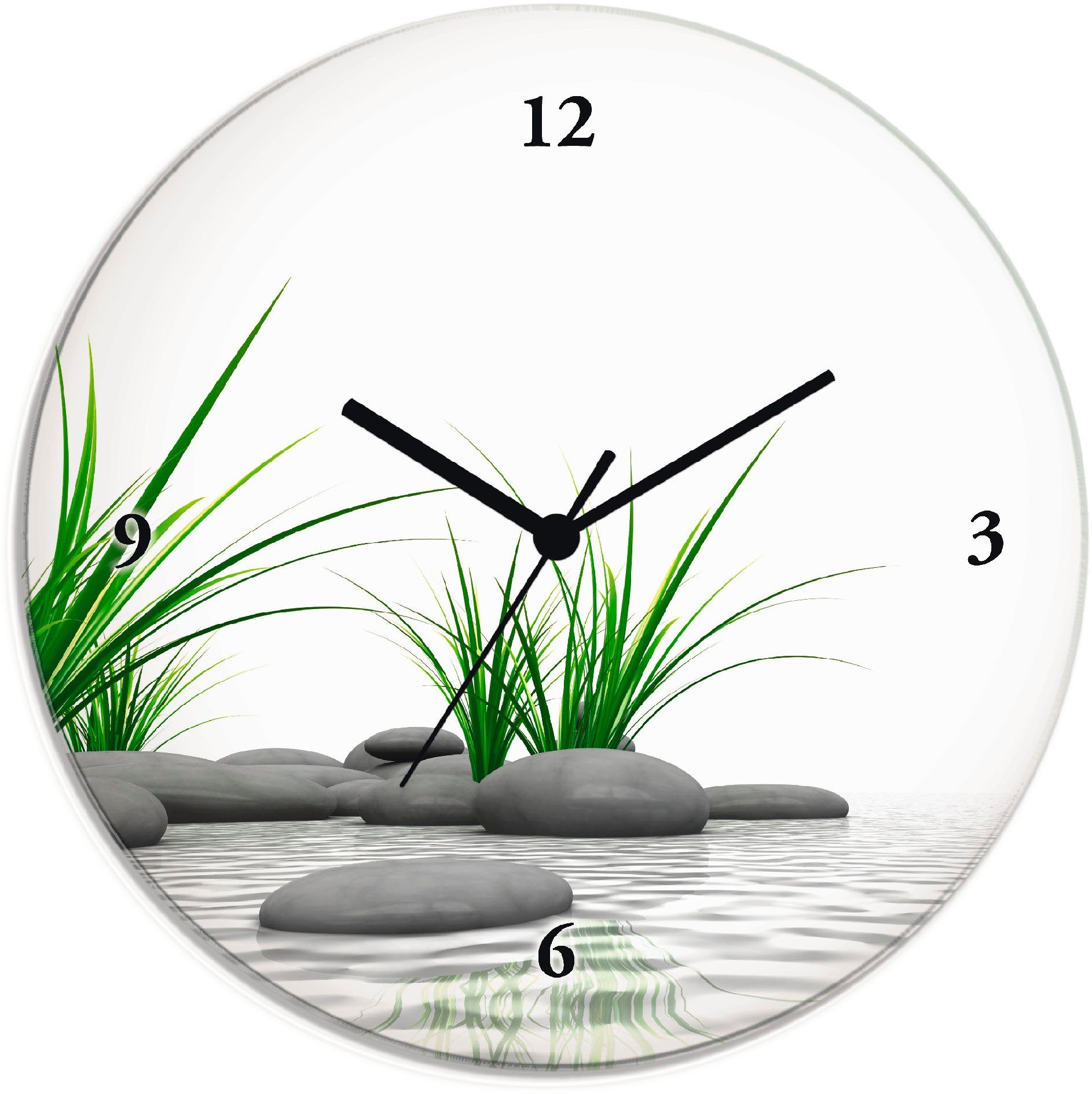 Artland Wandklok 3D stenen optioneel verkrijgbaar met kwarts- of radiografisch uurwerk, geruisloos zonder tikkend geluid klokken & wekkers wit