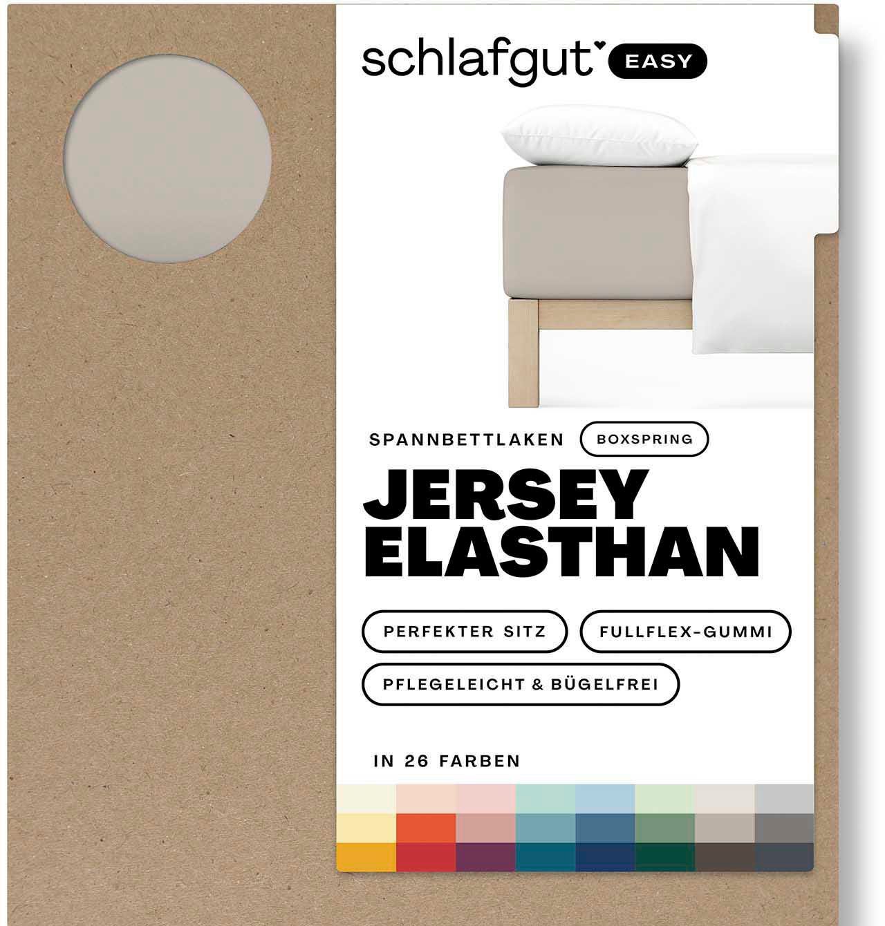 Schlafgut Hoeslaken EASY jersey elastaan boxspring (1 stuk) hoeslakens beige