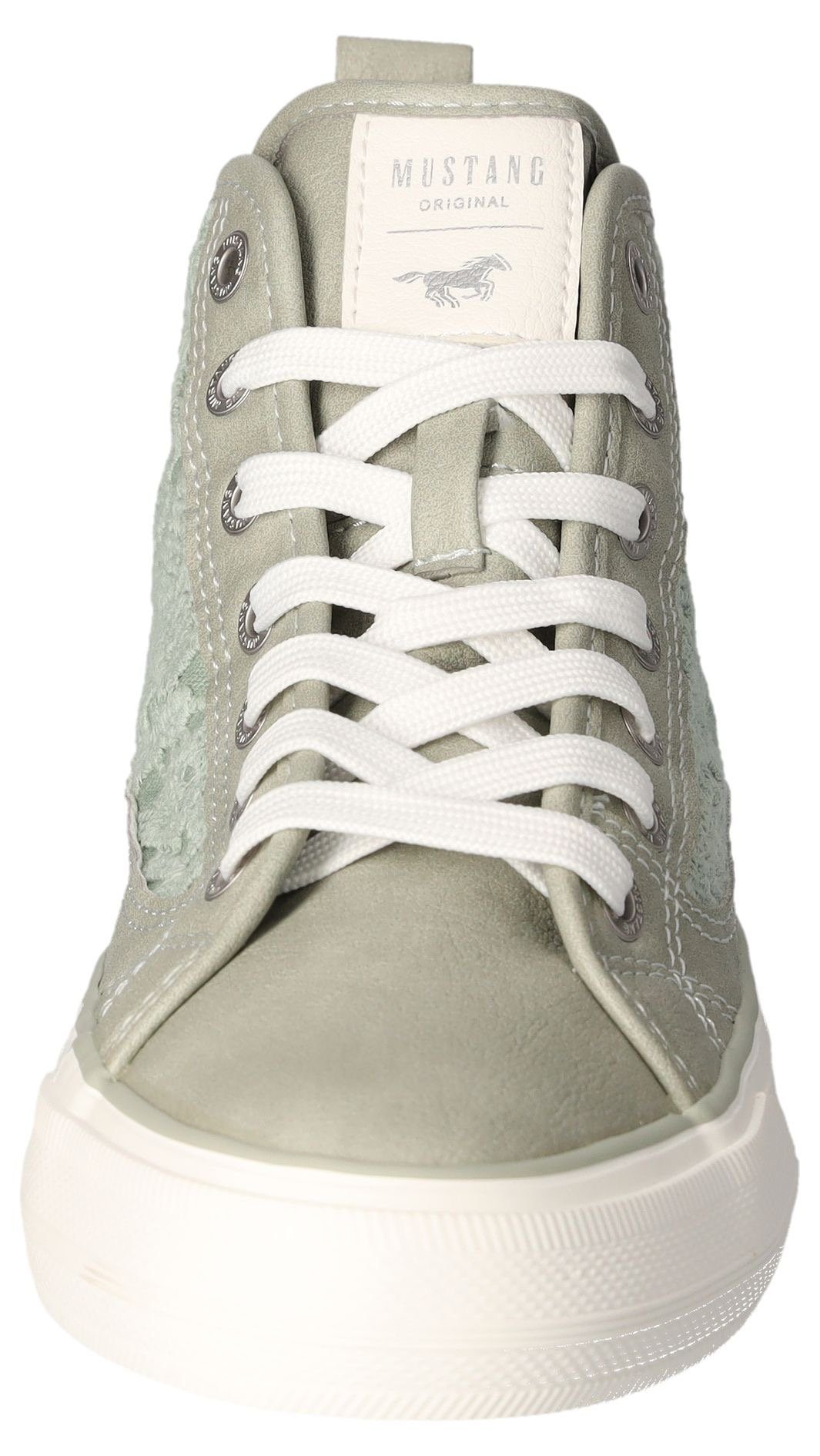 Mustang Shoes Veterschoenen high top sneakers, vrijetijdsschoen met stijlvolle textielinzet