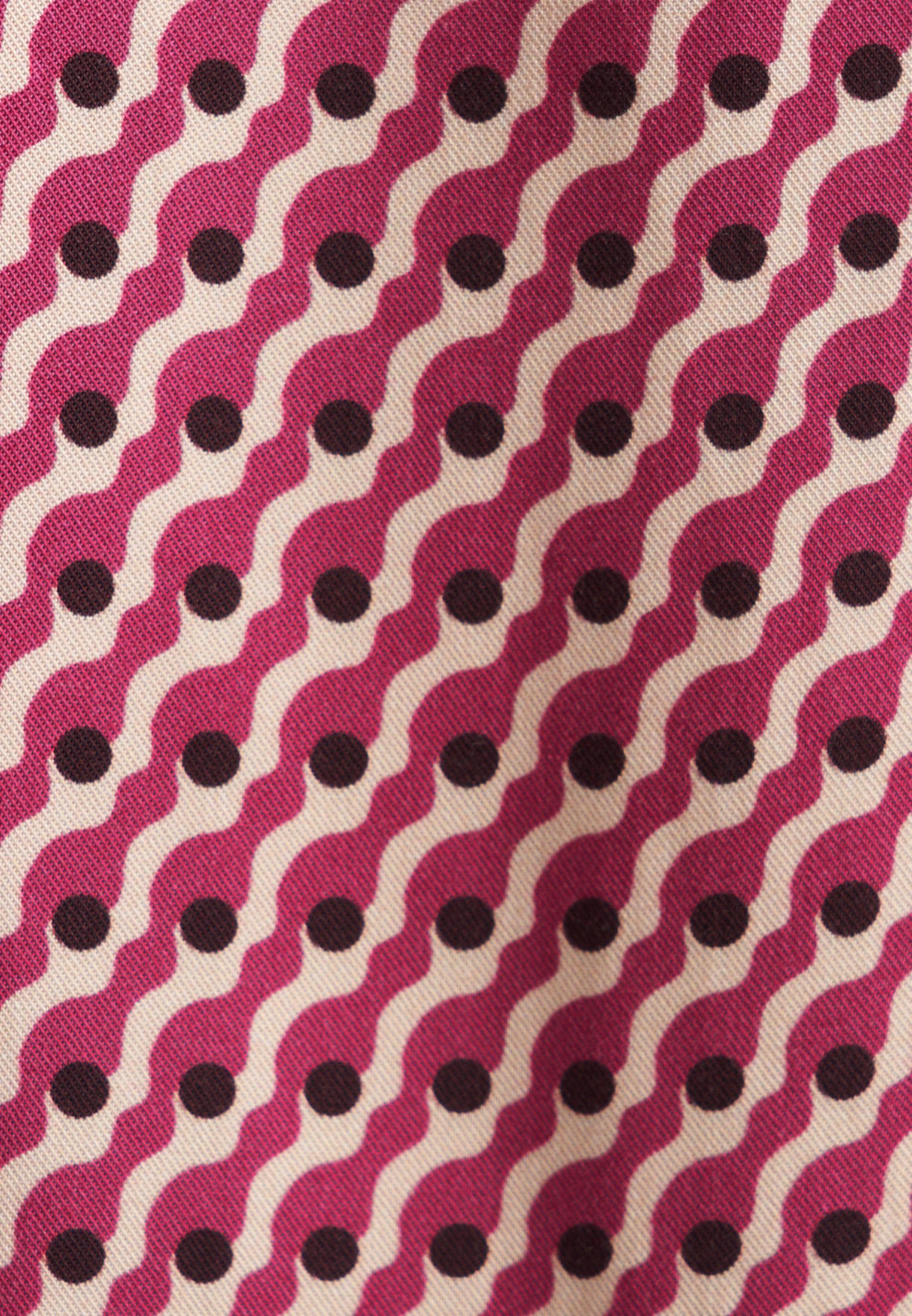 seidensticker Overhemdblouse Zwarte roos Lange mouwen kraag print
