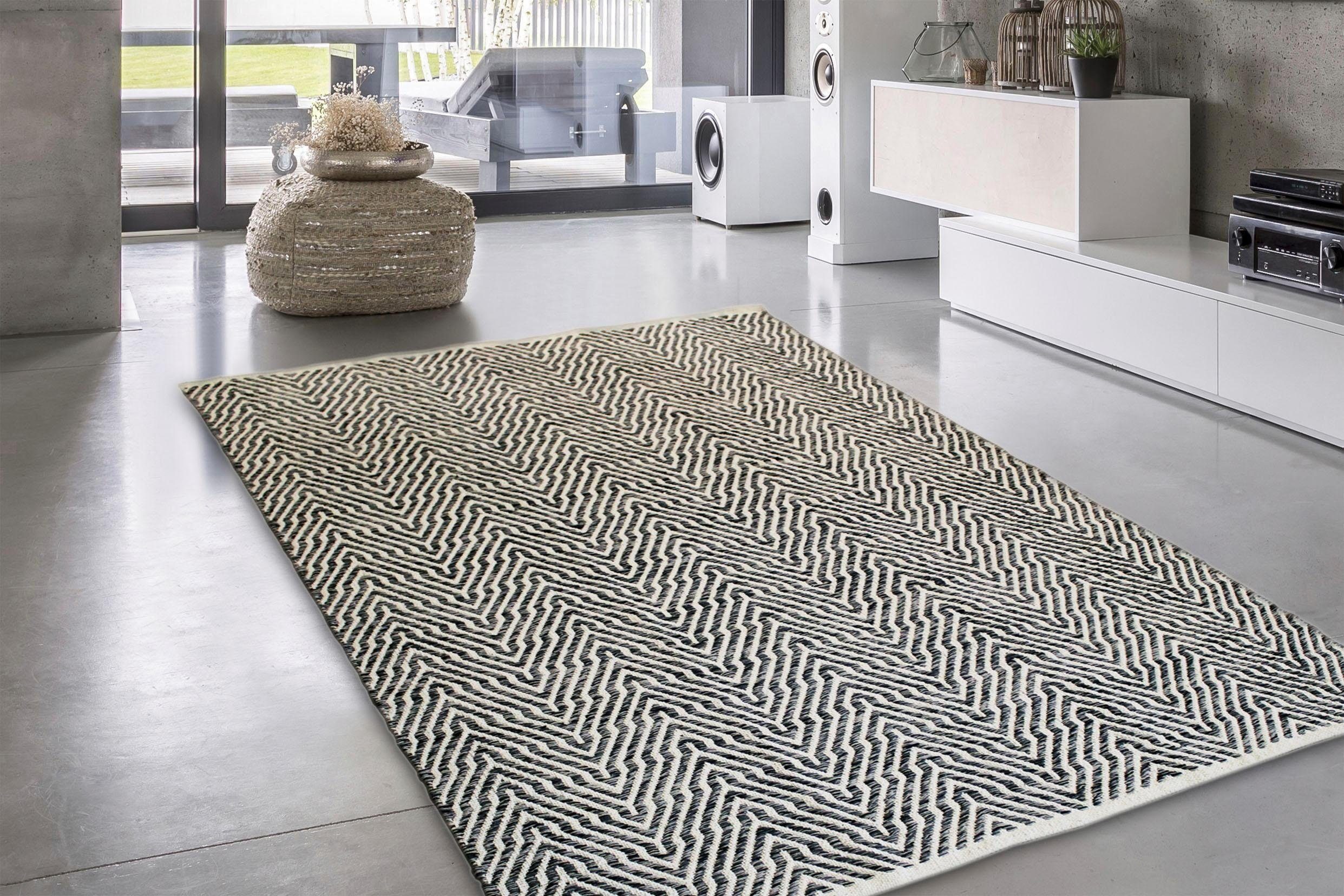 calo-deluxe Vloerkleed Luba 433 100% katoen, handgeweven, woonkamer, kinderkamer