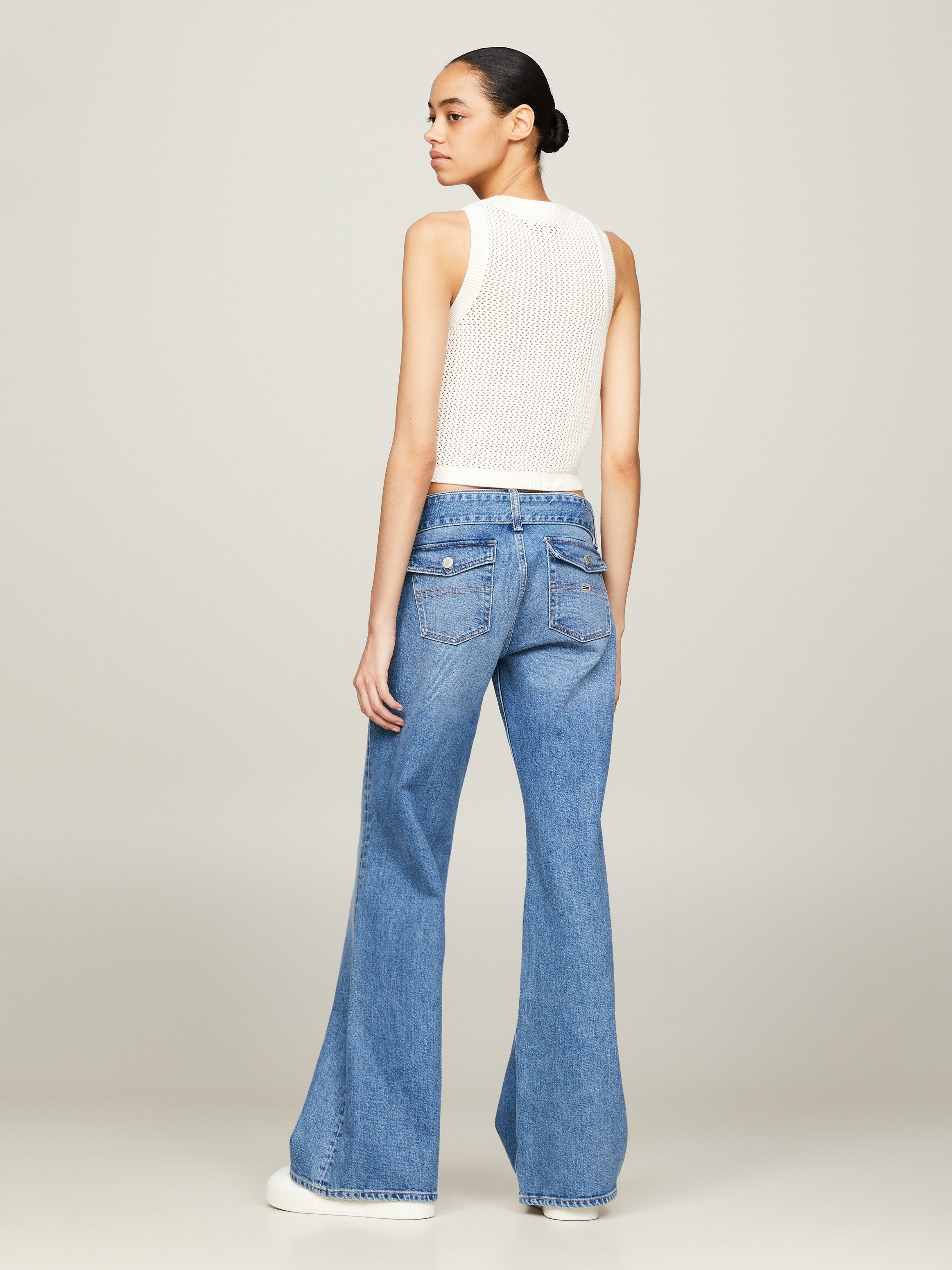 TOMMY JEANS Wijd uitlopende jeans LW FLR BELTED BH7136