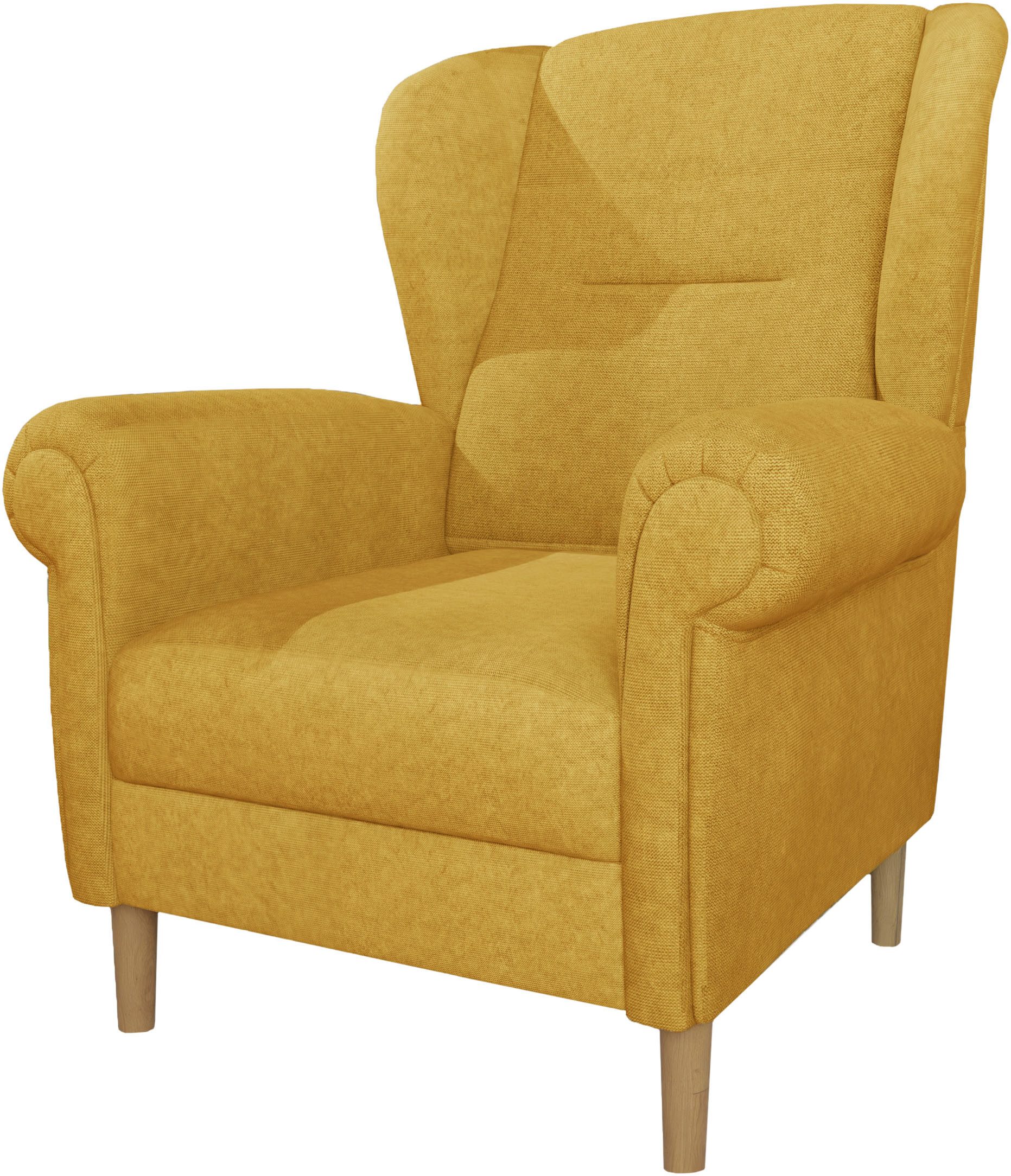 Home affaire Oorfauteuil OSTIANO BxDxH: 80x82x98 cm, fauteuil Uniek stuk, dikke gebogen armleuningen, effen en geruit
