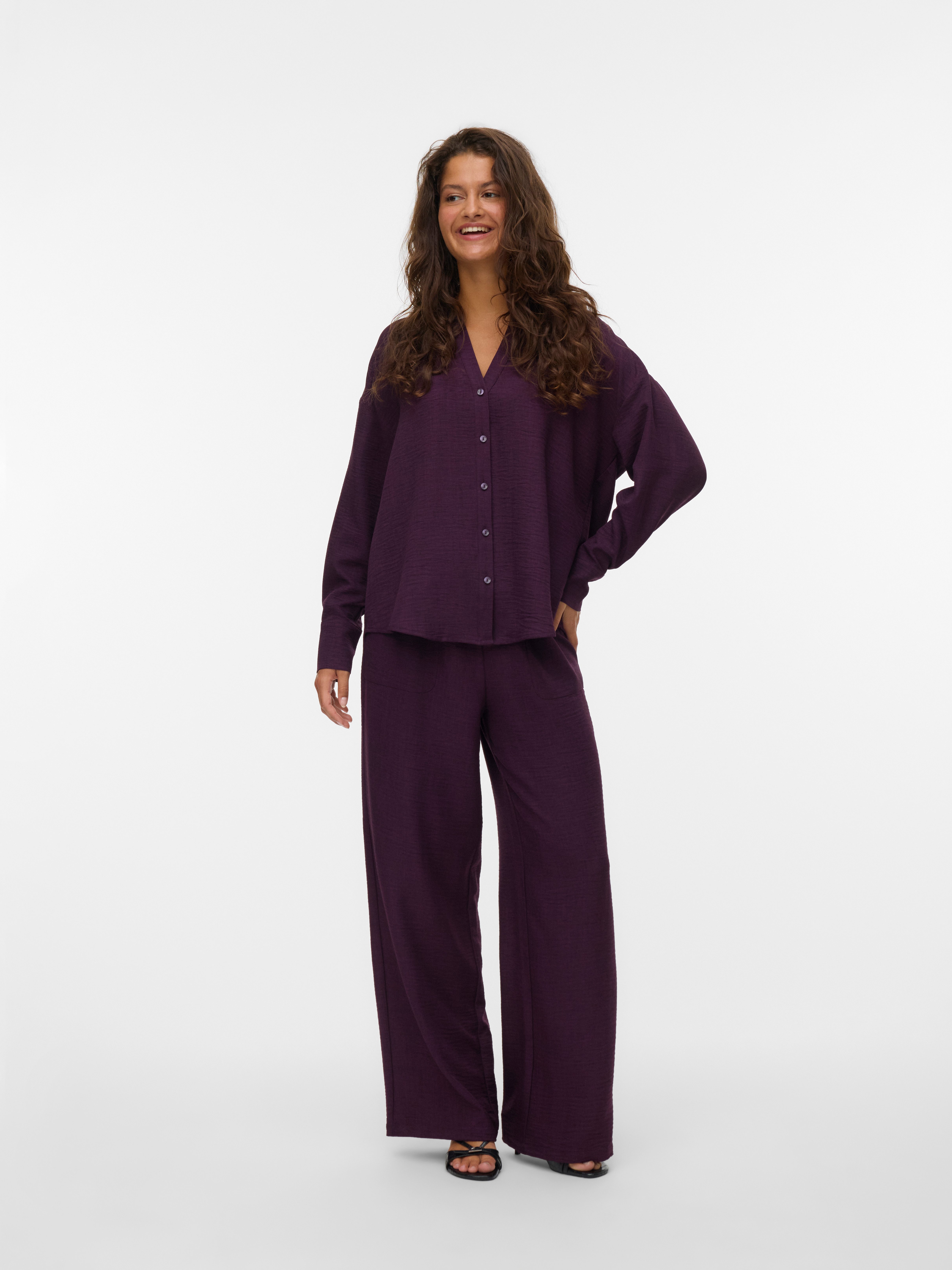 Vero Moda Comfortbroek VMMELANEY HW LOOSE PANT WVN GA NOOS