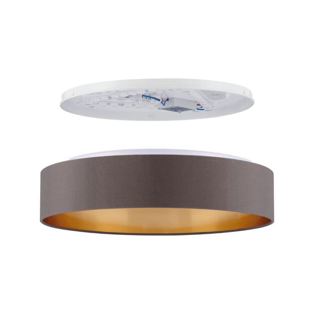 EGLO Led-plafondlamp MASERLO Stoffen lamp Maserlo2 Ø38 x H9 cm, led-plank, textielen kap (1 stuk)