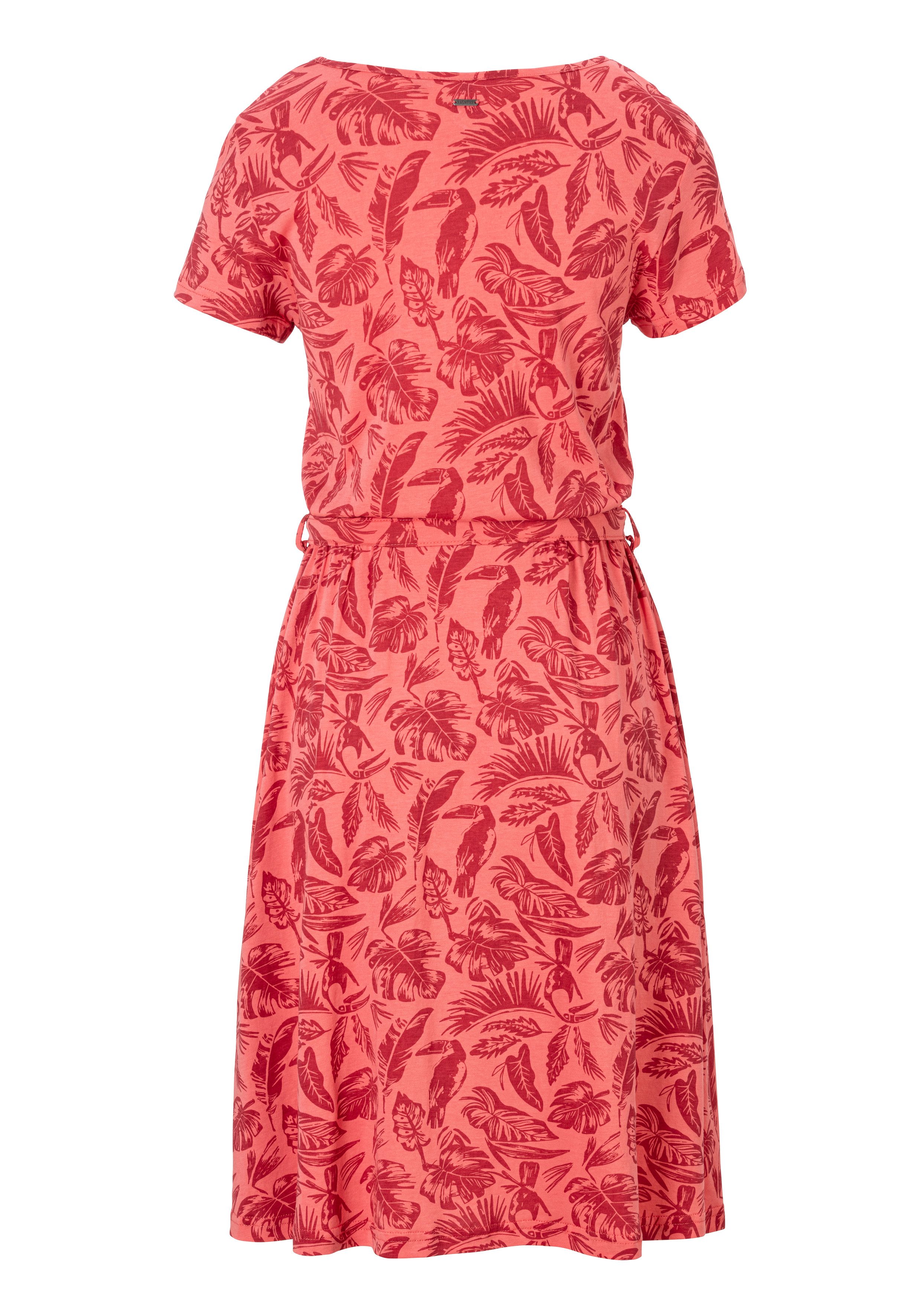 Ragwear Mini-jurk OLINA DRESS ORG met taille-bindceintuur en bloemendruk