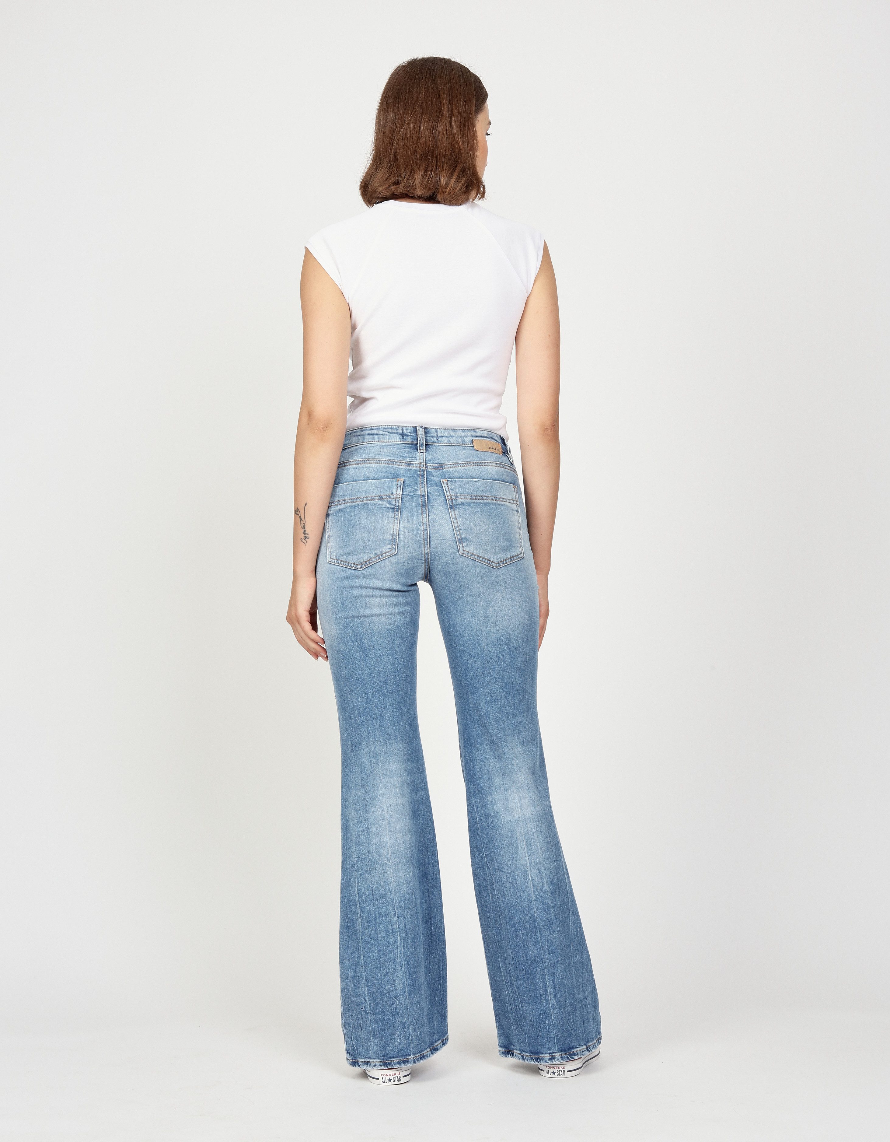 GANG Bootcut jeans 94 JESSI FLARED met trendy luipaardmotief