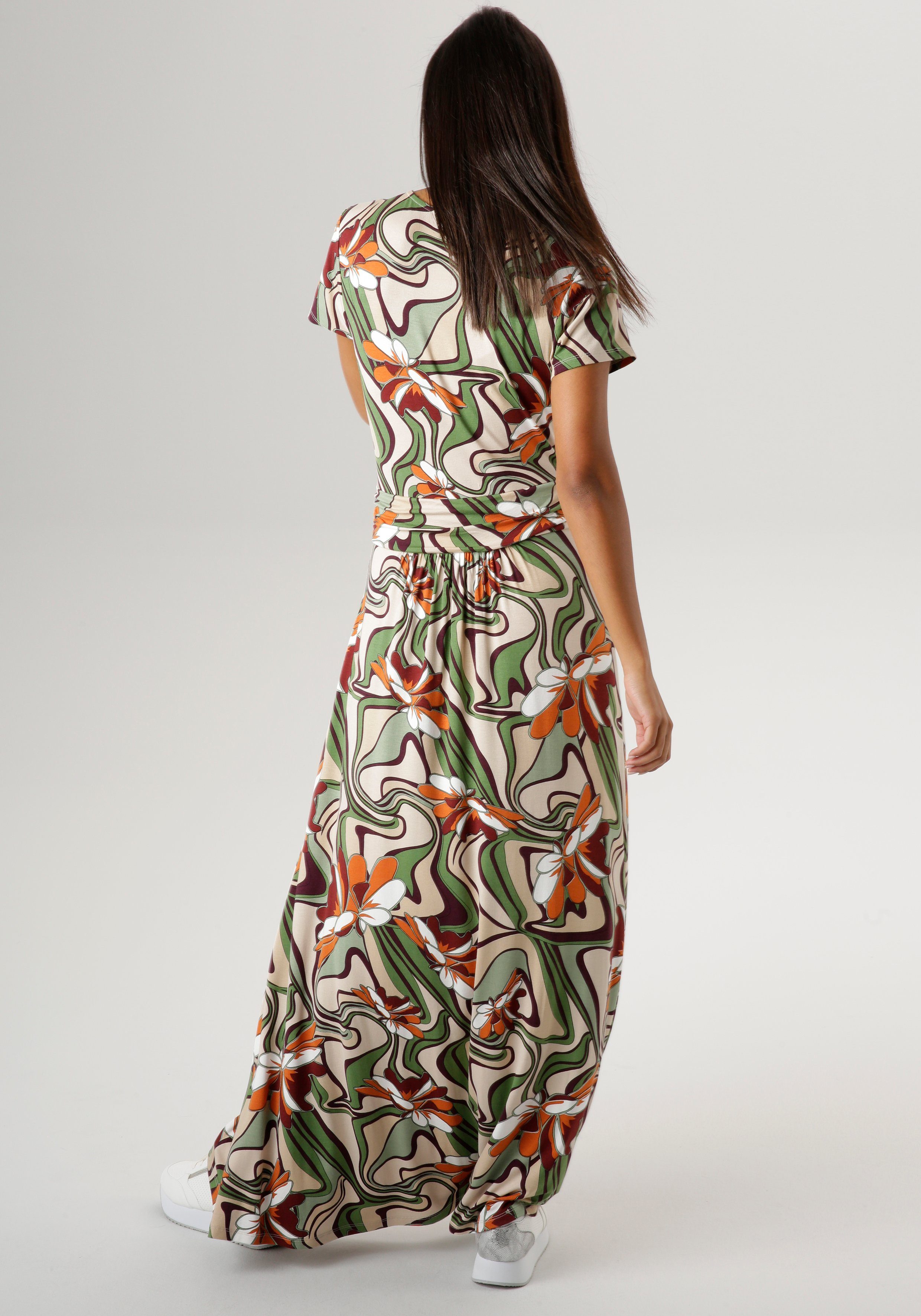 Aniston SELECTED Maxi-jurk met plooien in tailleband nieuwe collectie