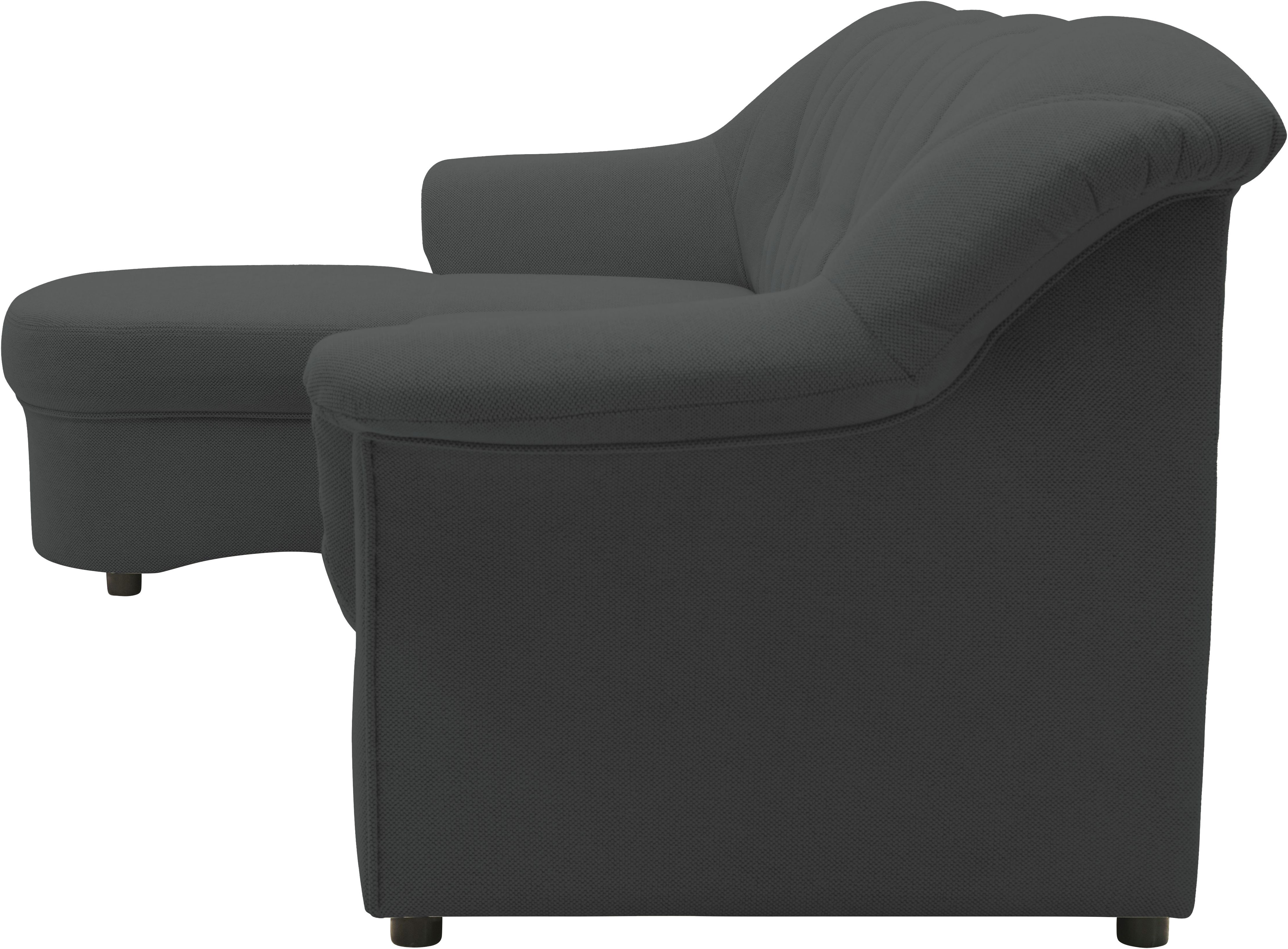 DOMO collection Hoekbank Flores slaapbank, B/D/H: 233/142/86 cm, L-vorm naar keuze met slaapfunctie, naar keuze met binnenvering, ook in leer