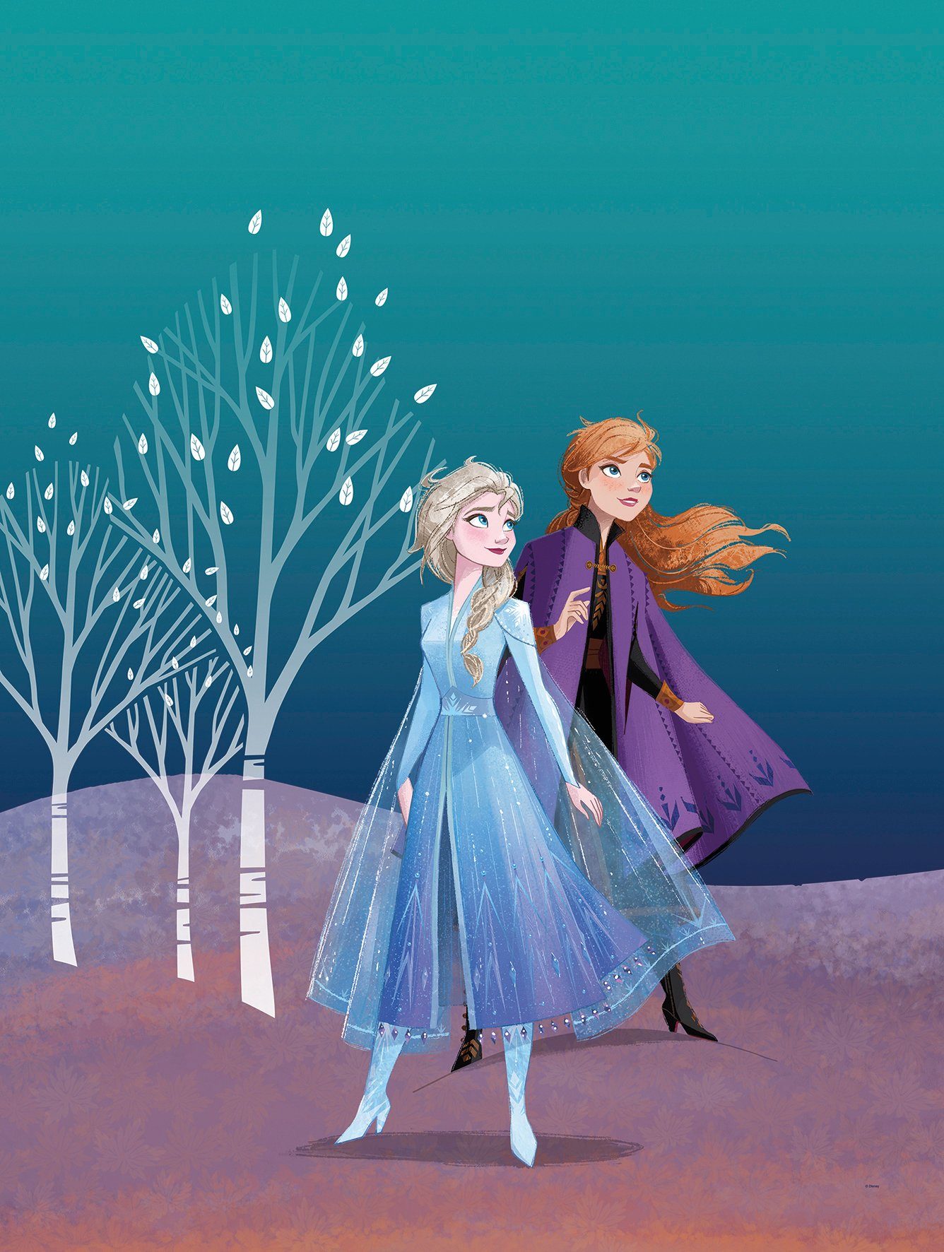 Komar wanddecoratie Frozen Sisters, zonder lijst