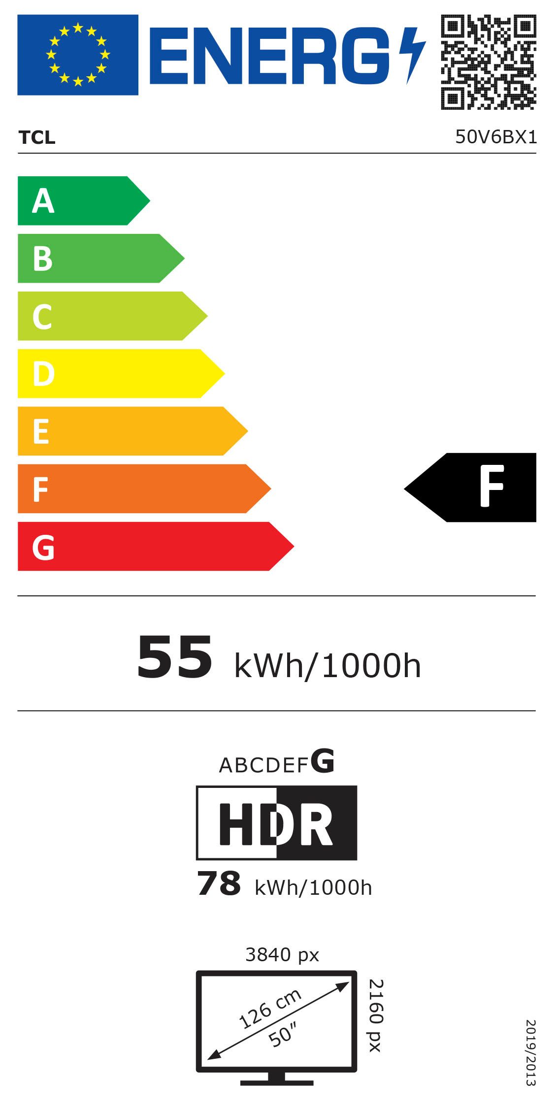 TCL Led-TV 50V6BX1, 126 cm / 50", 4K Ultra HD, Google TV - Smart TV