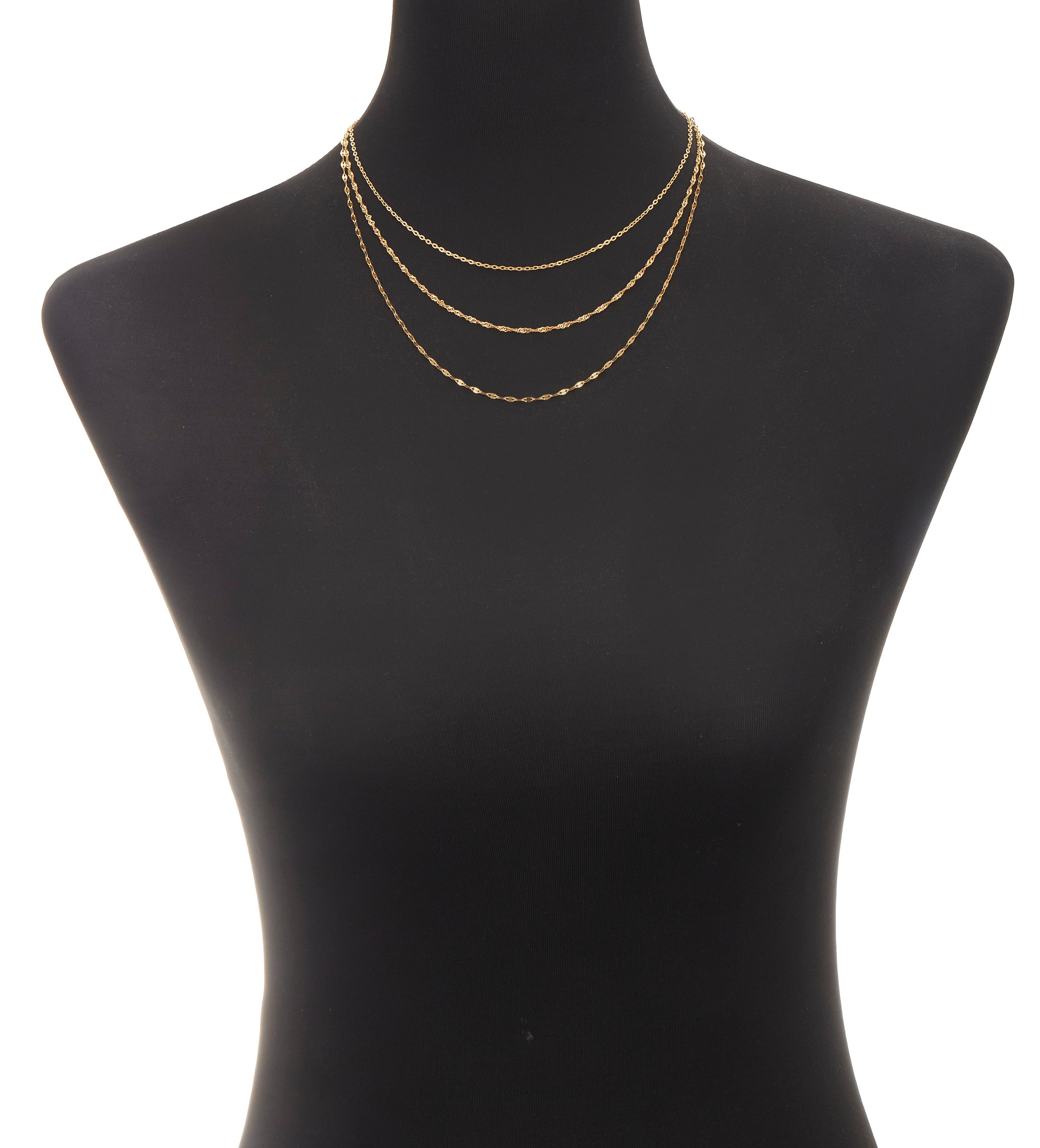 Lascana Collier 3-laags ketting Fijne kettingen met goudkleurige coating