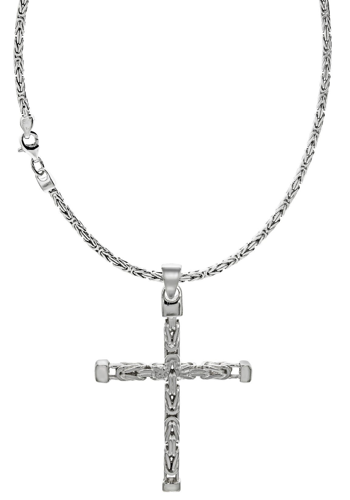 Firetti Ketting met hanger Sieraad cadeau zilver 925 halssieraad halsketting 4-kant koningketting