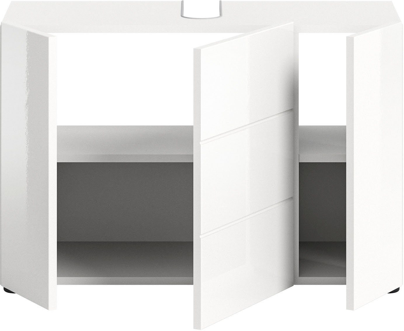 welltime Wastafelonderkast BIEL, TOPSELLER!, breedte 82 cm, 3 deuren, 2 bodems, met siphonaansluiting (1 stuk)