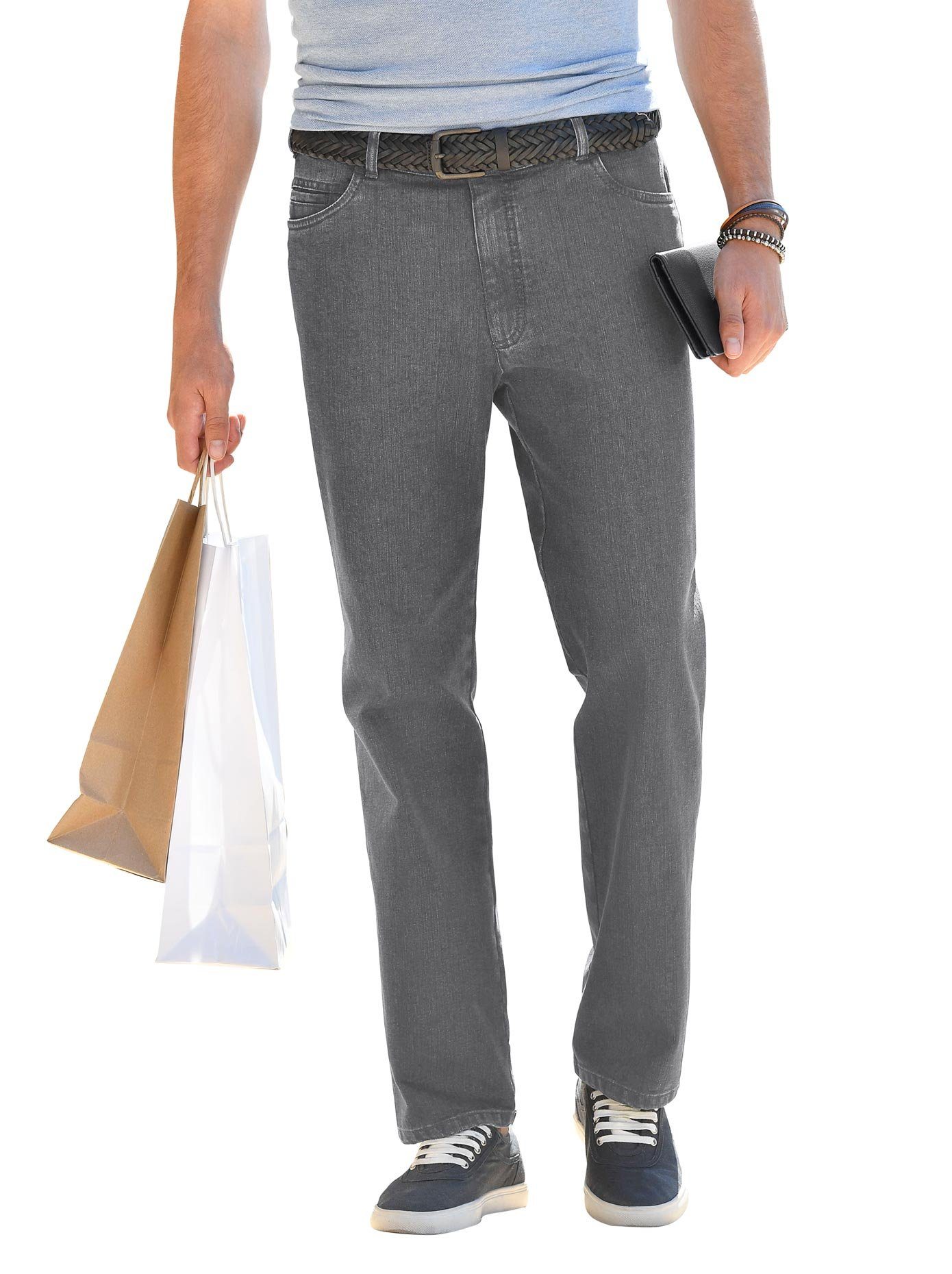 Brühl Jeans met elastische band (1-delig) heren casual broeken maat 60 grijs