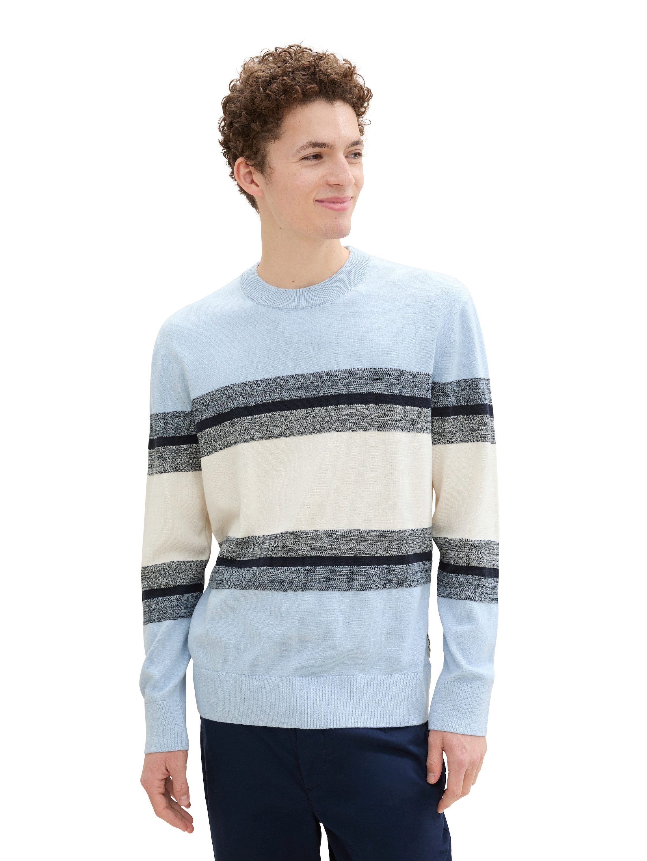 Tom Tailor Denim Gebreide trui met blokstrepen