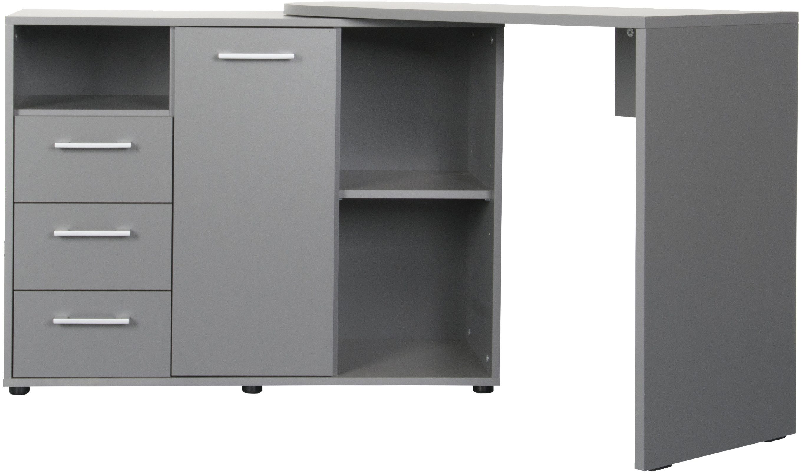VOGL Möbelfabrik Bureau 1246 mit schwenkbarer Tischplatte draaibaar tafelblad, ruimtebesparend, made in germany
