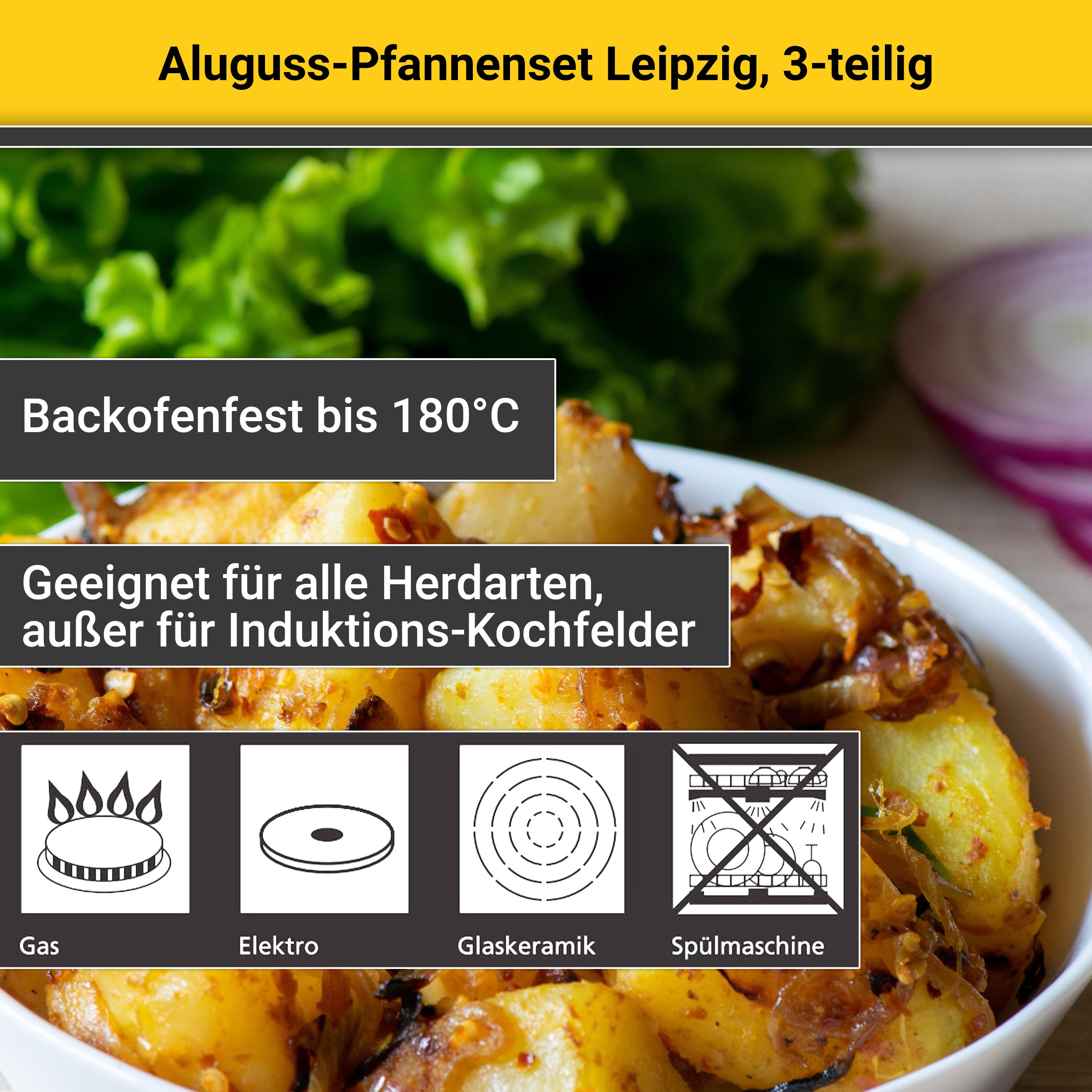Krüger Pannenset Gietaluminium bakpannenset LEIPZIG, 3 delig (set, 3-delig)