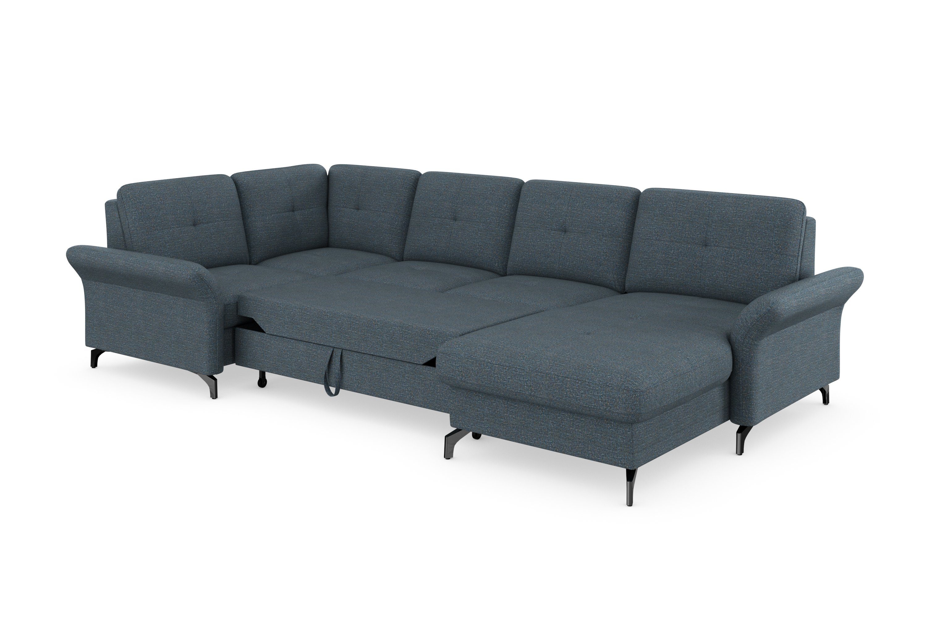 Places of Style Zithoek Calando U-vorm naar keuze met slaapfunctie, bedkist en armleuning