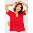 cecil blouse met korte mouwen met smokwerkdetails rood
